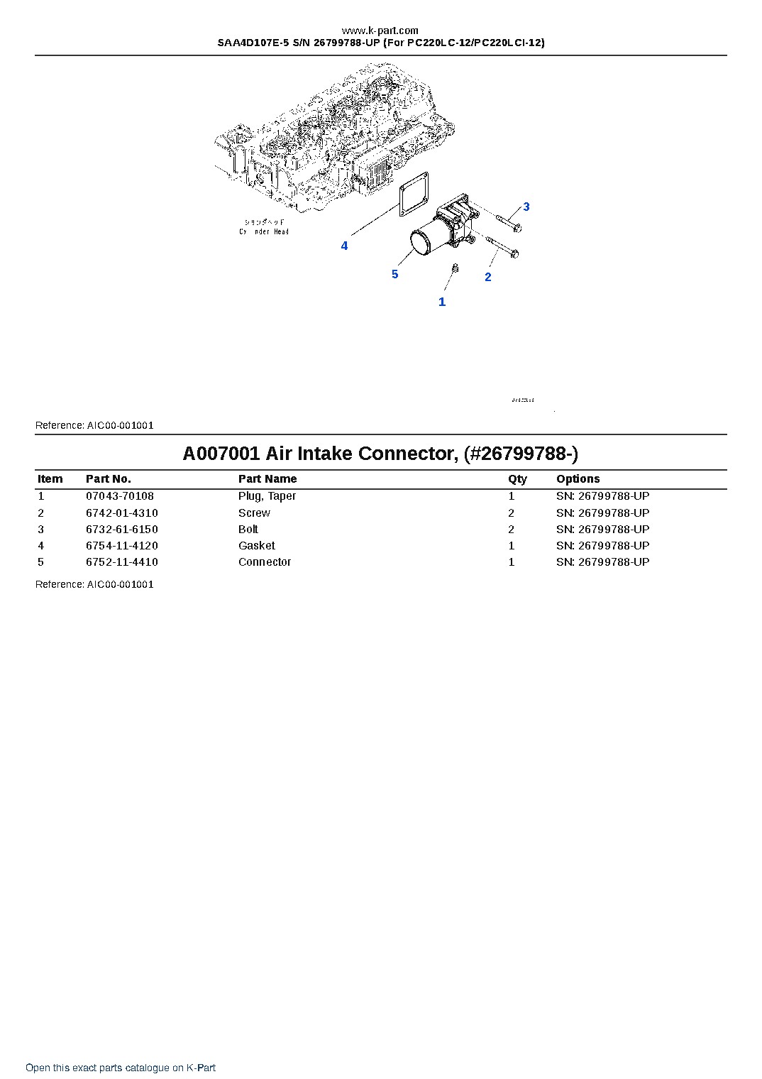 SAA4D107E-5 S/N 26799788-UP (For PC220LC-12/PC220LCI-12) – sample page 7 SAA4D107E-5 S/N 26799788-UP (For PC220LC-12/PC220LCI-12) – sample page 7