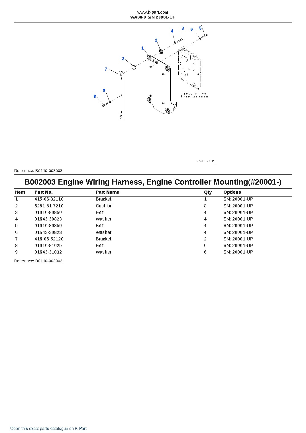 WA80-8 S/N 23001-UP – sample page 6 WA80-8 S/N 23001-UP – sample page 6