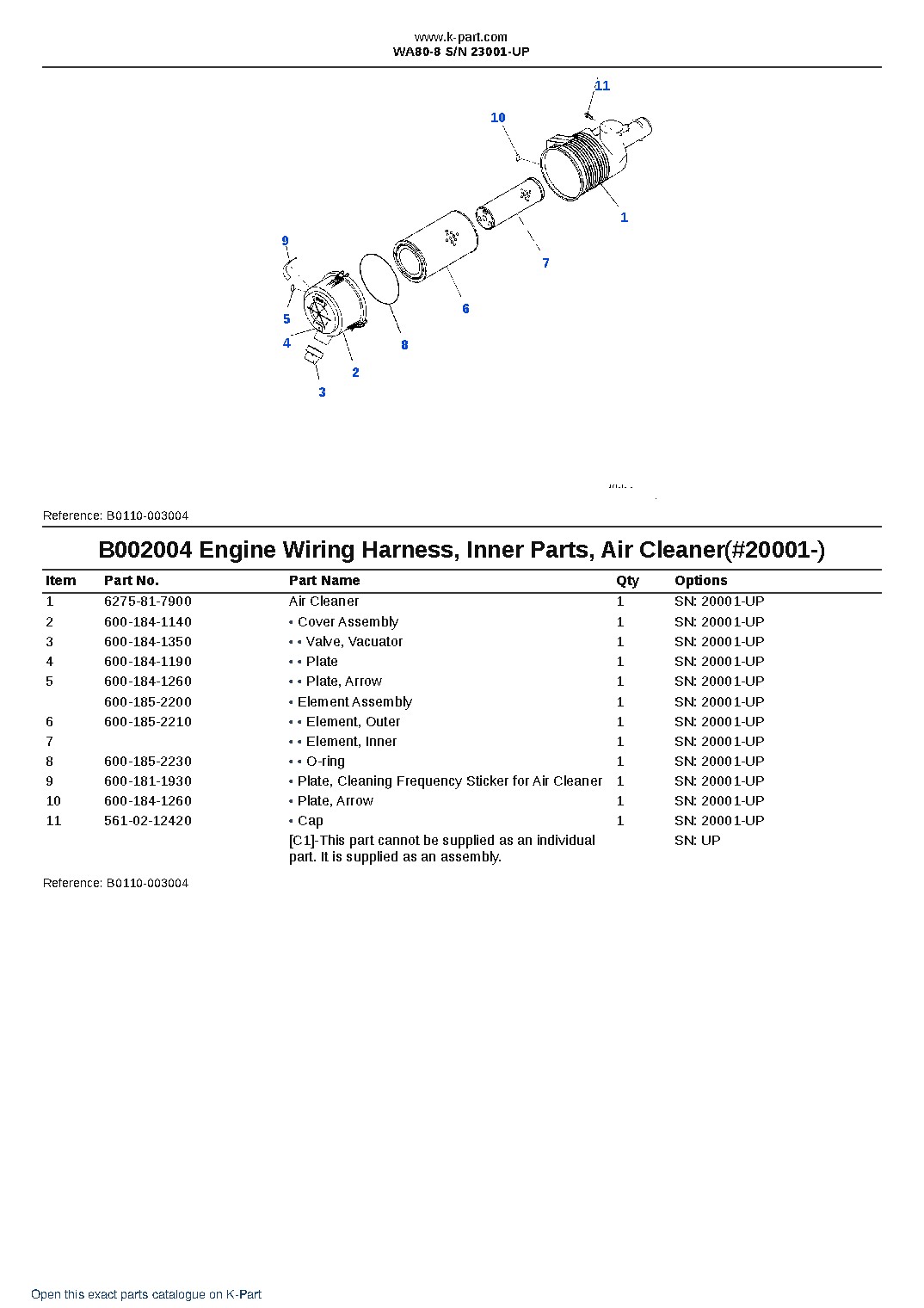 WA80-8 S/N 23001-UP – sample page 7 WA80-8 S/N 23001-UP – sample page 7