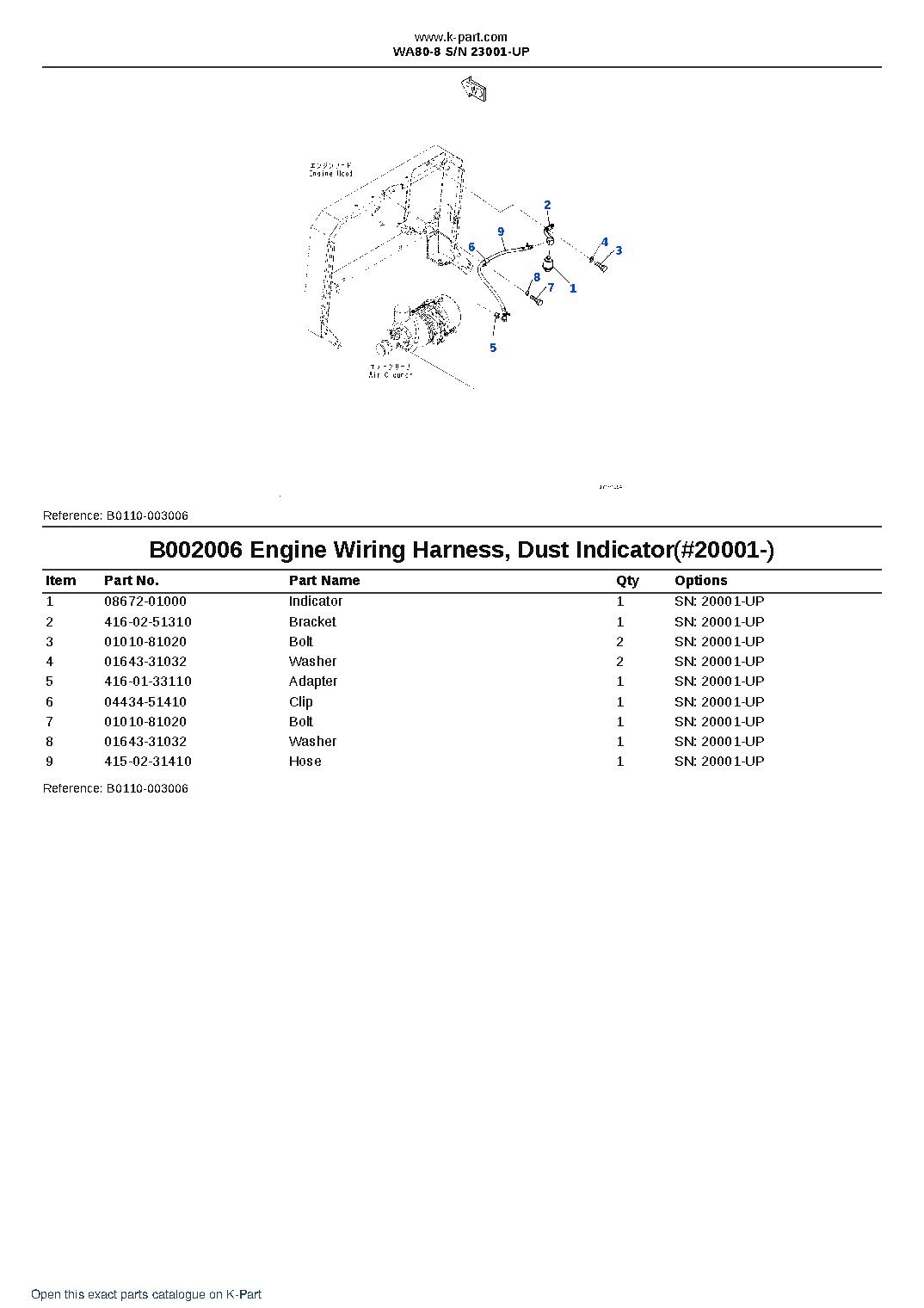 WA80-8 S/N 23001-UP – sample page 9 WA80-8 S/N 23001-UP – sample page 9
