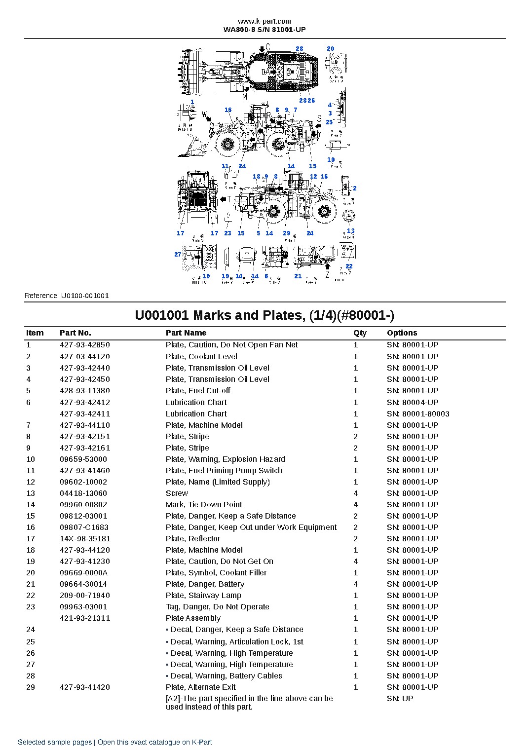 WA800-8 S/N 81001-UP – sample page 4 WA800-8 S/N 81001-UP – sample page 4
