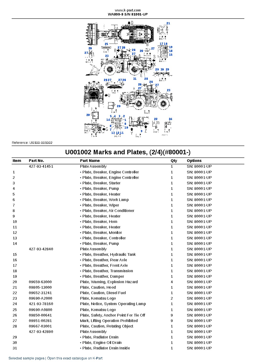 WA800-8 S/N 81001-UP – sample page 6 WA800-8 S/N 81001-UP – sample page 6