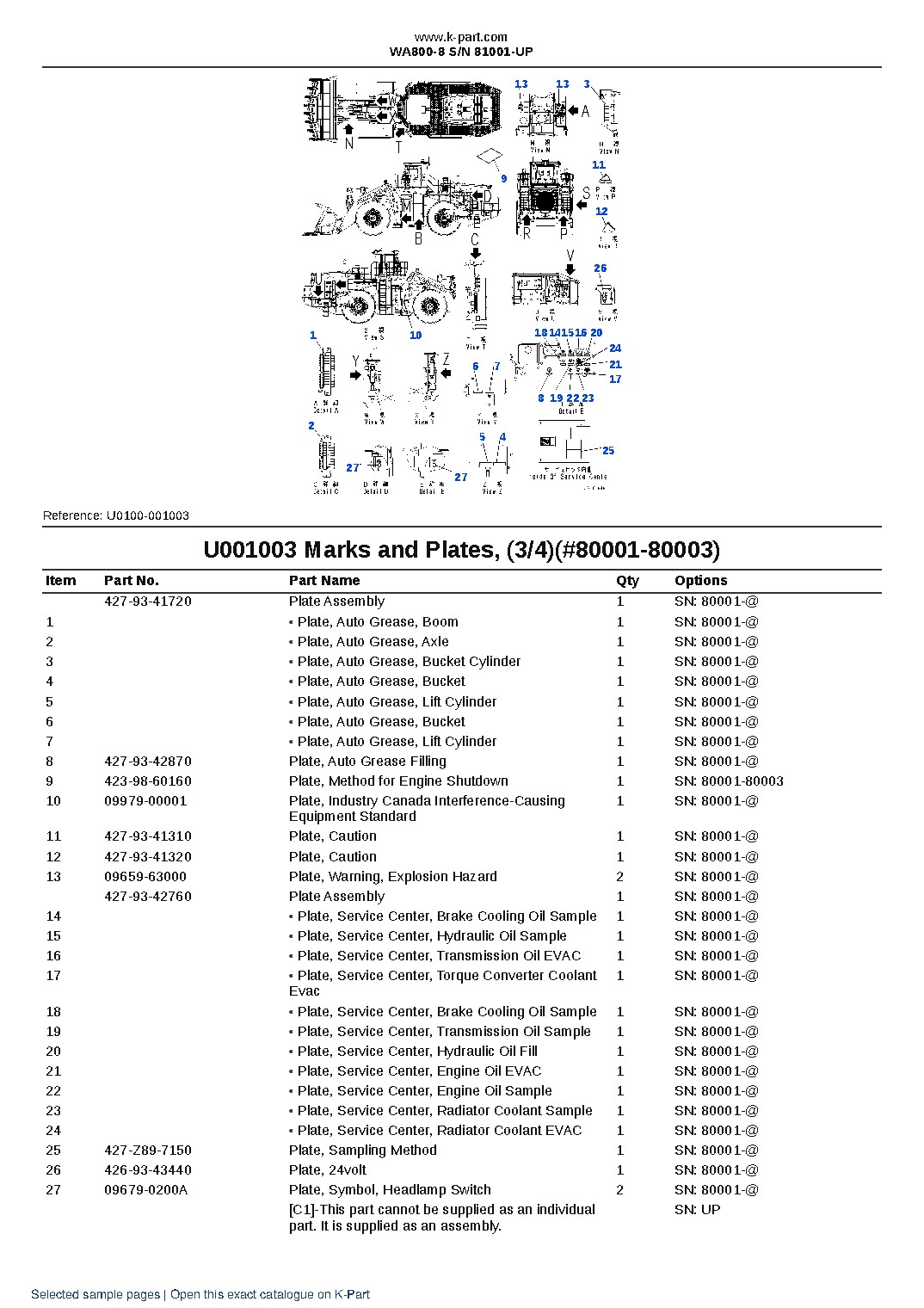 WA800-8 S/N 81001-UP – sample page 8 WA800-8 S/N 81001-UP – sample page 8