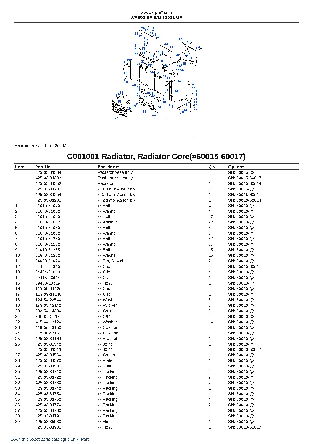 WA500-6R S/N 62001-UP – sample page 6 WA500-6R S/N 62001-UP – sample page 6
