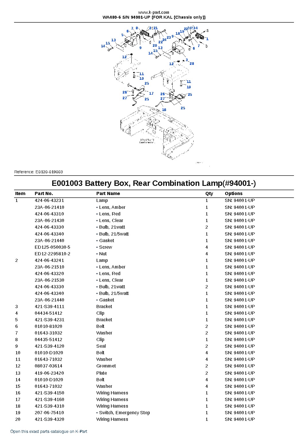 WA480-6 S/N 94001-UP (FOR KAL (Chassis only)) – sample page 3 WA480-6 S/N 94001-UP (FOR KAL (Chassis only)) – sample page 3