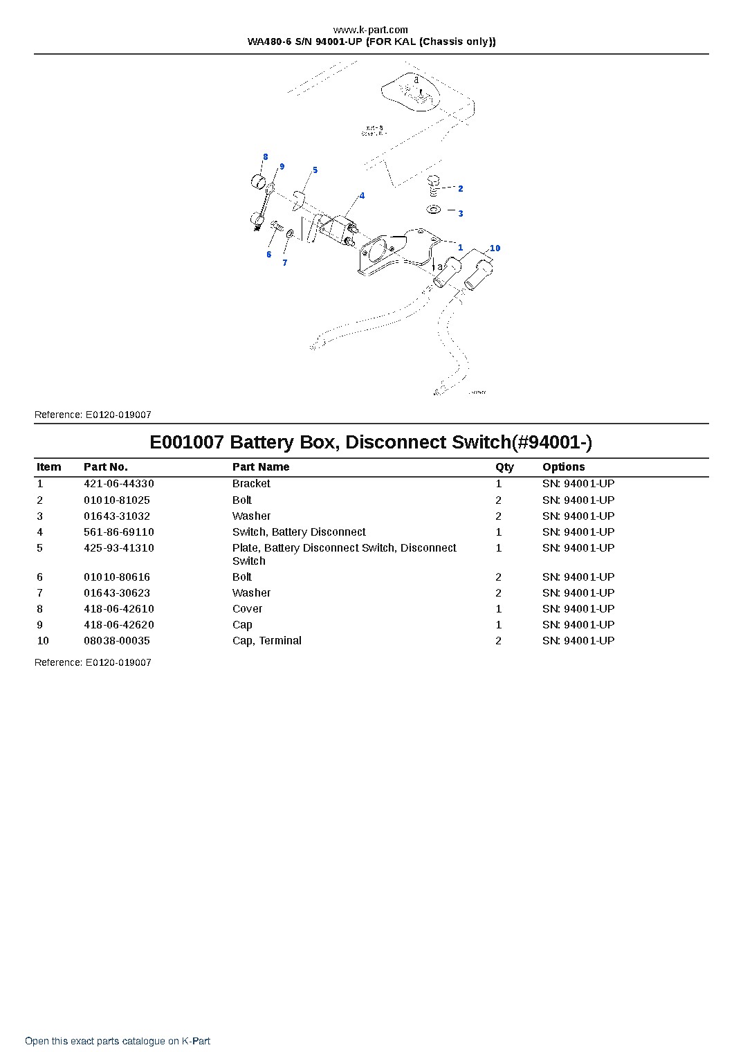 WA480-6 S/N 94001-UP (FOR KAL (Chassis only)) – sample page 8 WA480-6 S/N 94001-UP (FOR KAL (Chassis only)) – sample page 8