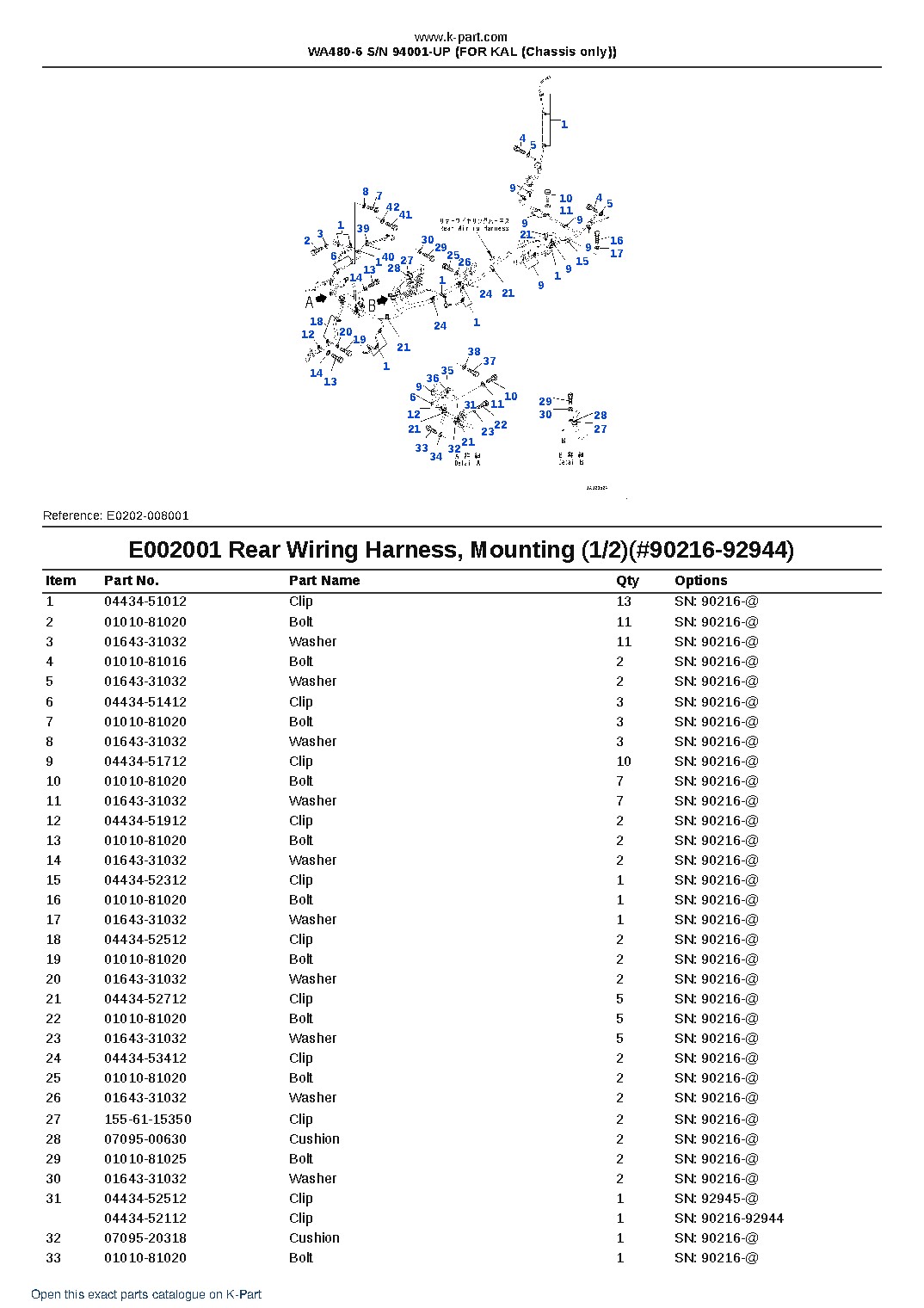 WA480-6 S/N 94001-UP (FOR KAL (Chassis only)) – sample page 9 WA480-6 S/N 94001-UP (FOR KAL (Chassis only)) – sample page 9