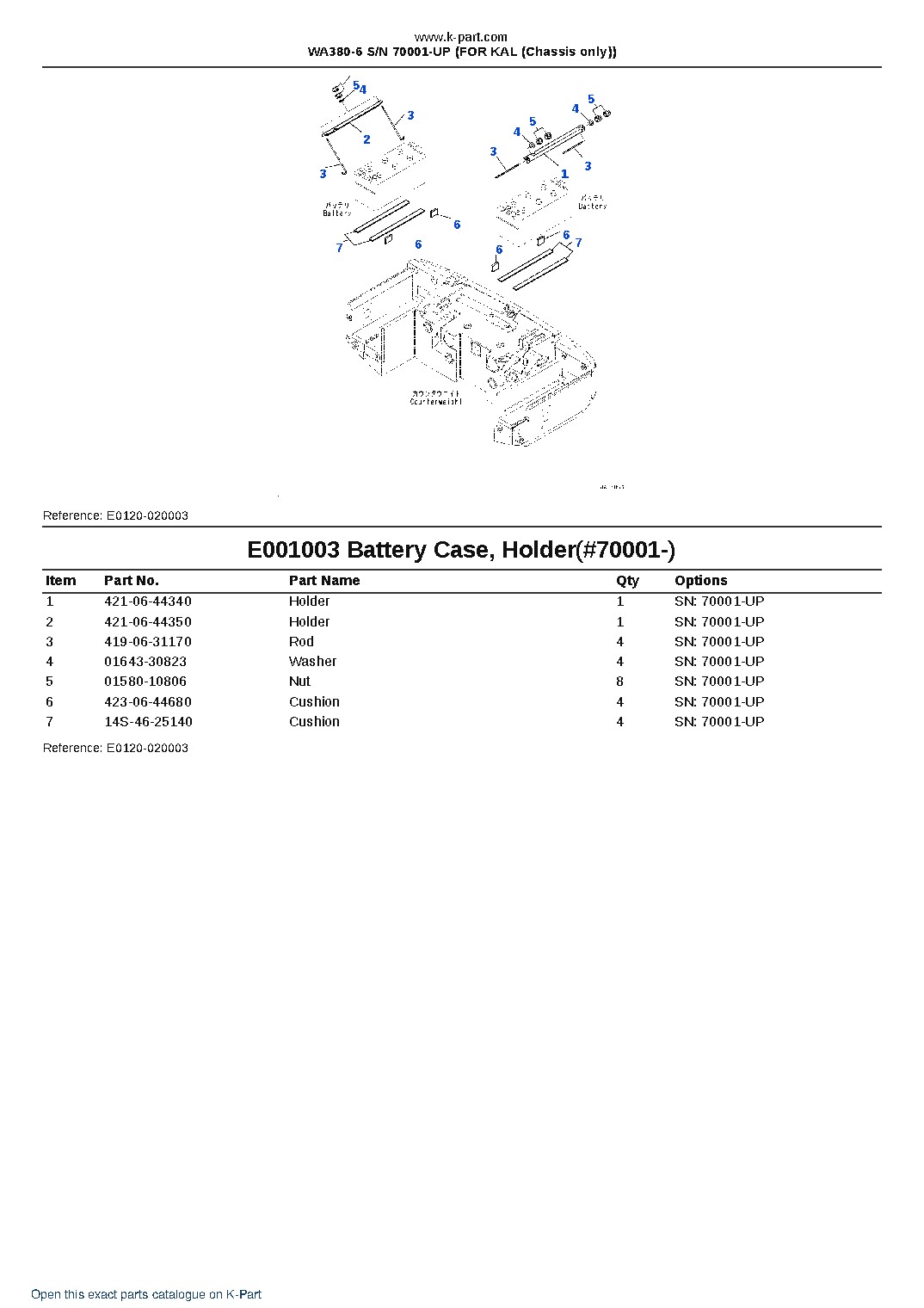 WA380-6 S/N 70001-UP (FOR KAL (Chassis only)) – sample page 3