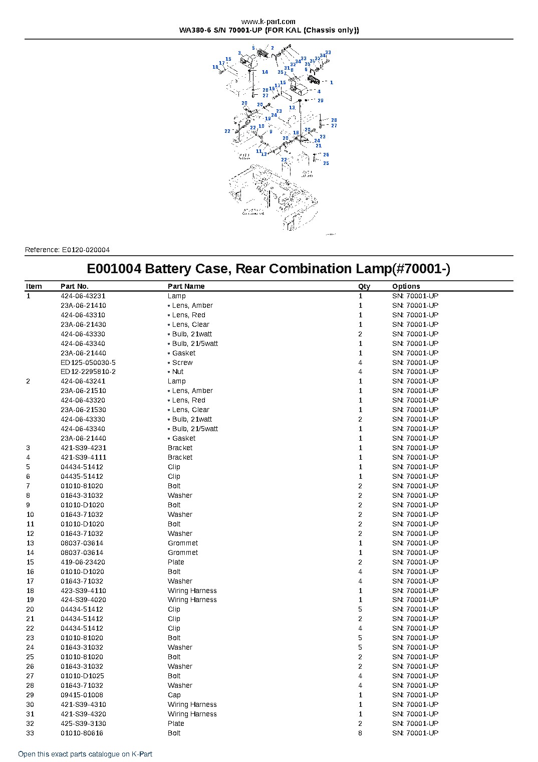 WA380-6 S/N 70001-UP (FOR KAL (Chassis only)) – sample page 4