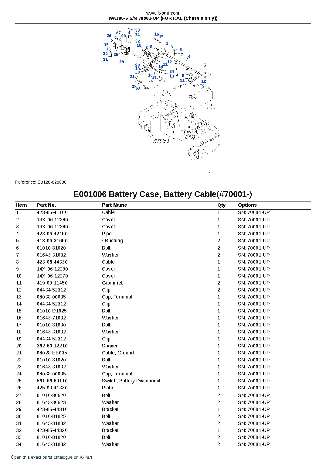 WA380-6 S/N 70001-UP (FOR KAL (Chassis only)) – sample page 7