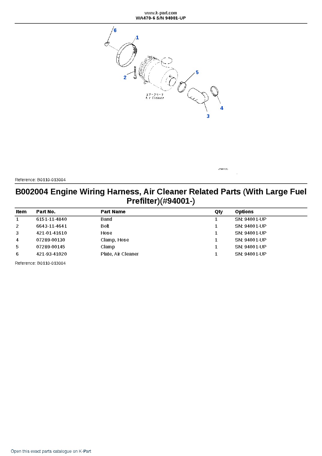 WA470-6 S/N 94001-UP – sample page 6 WA470-6 S/N 94001-UP – sample page 6