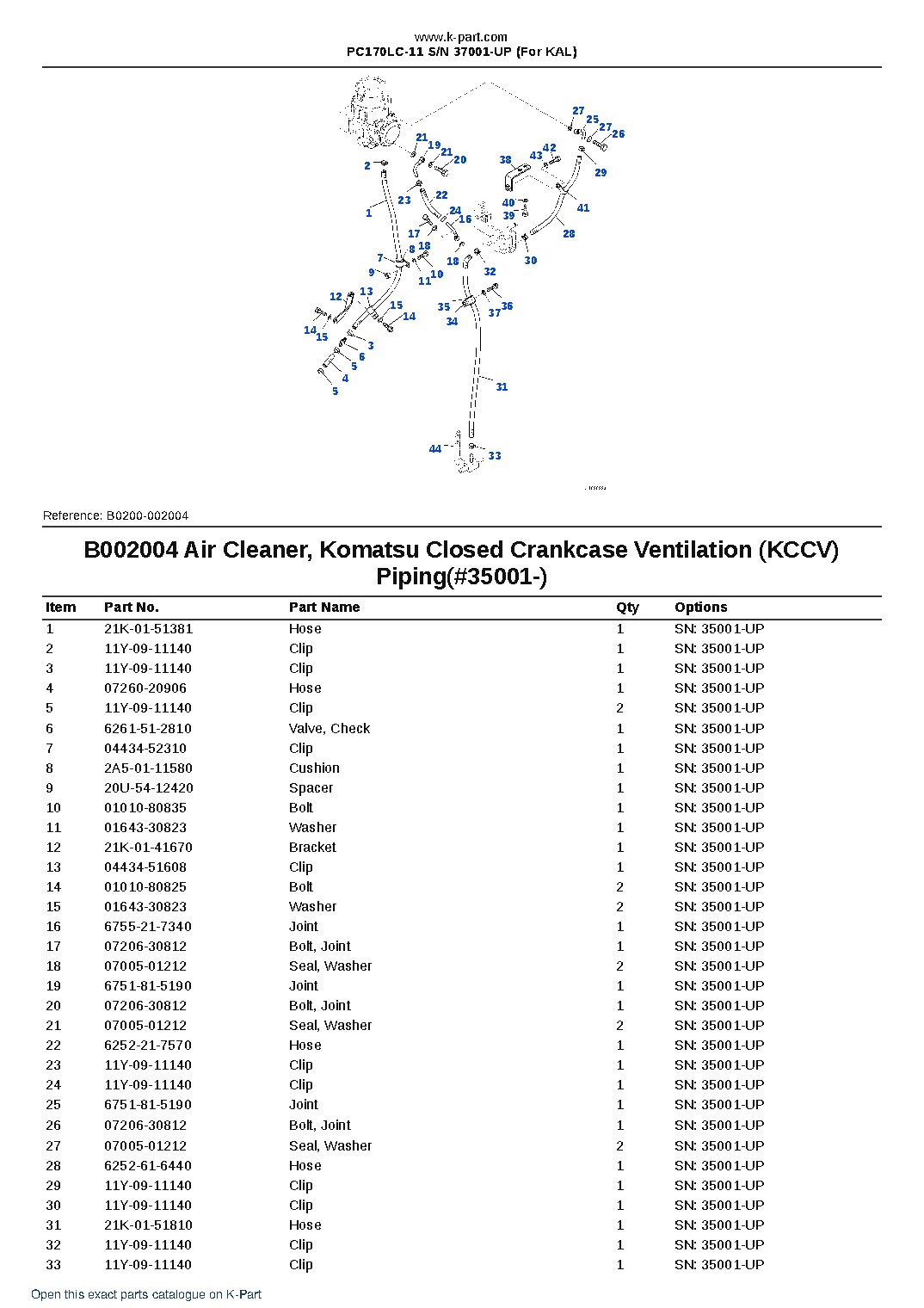 PC170LC-11 S/N 37001-UP (For KAL) – sample page 3 PC170LC-11 S/N 37001-UP (For KAL) – sample page 3