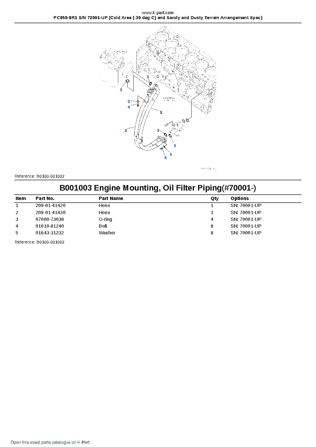 PC850-8R1 S/N 72001-UP (Cold Area (-30 deg C) and Sandy and Dusty Terrain Arrangement Spec) – sample page 5