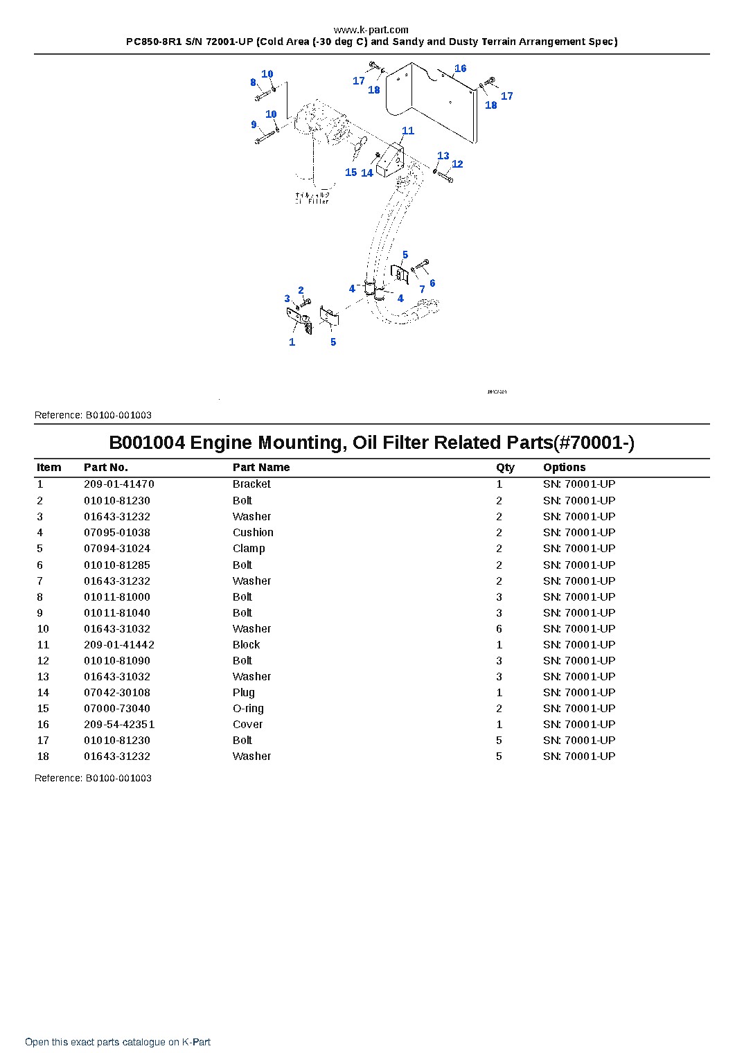 PC850-8R1 S/N 72001-UP (Cold Area (-30 deg C) and Sandy and Dusty Terrain Arrangement Spec) – sample page 6