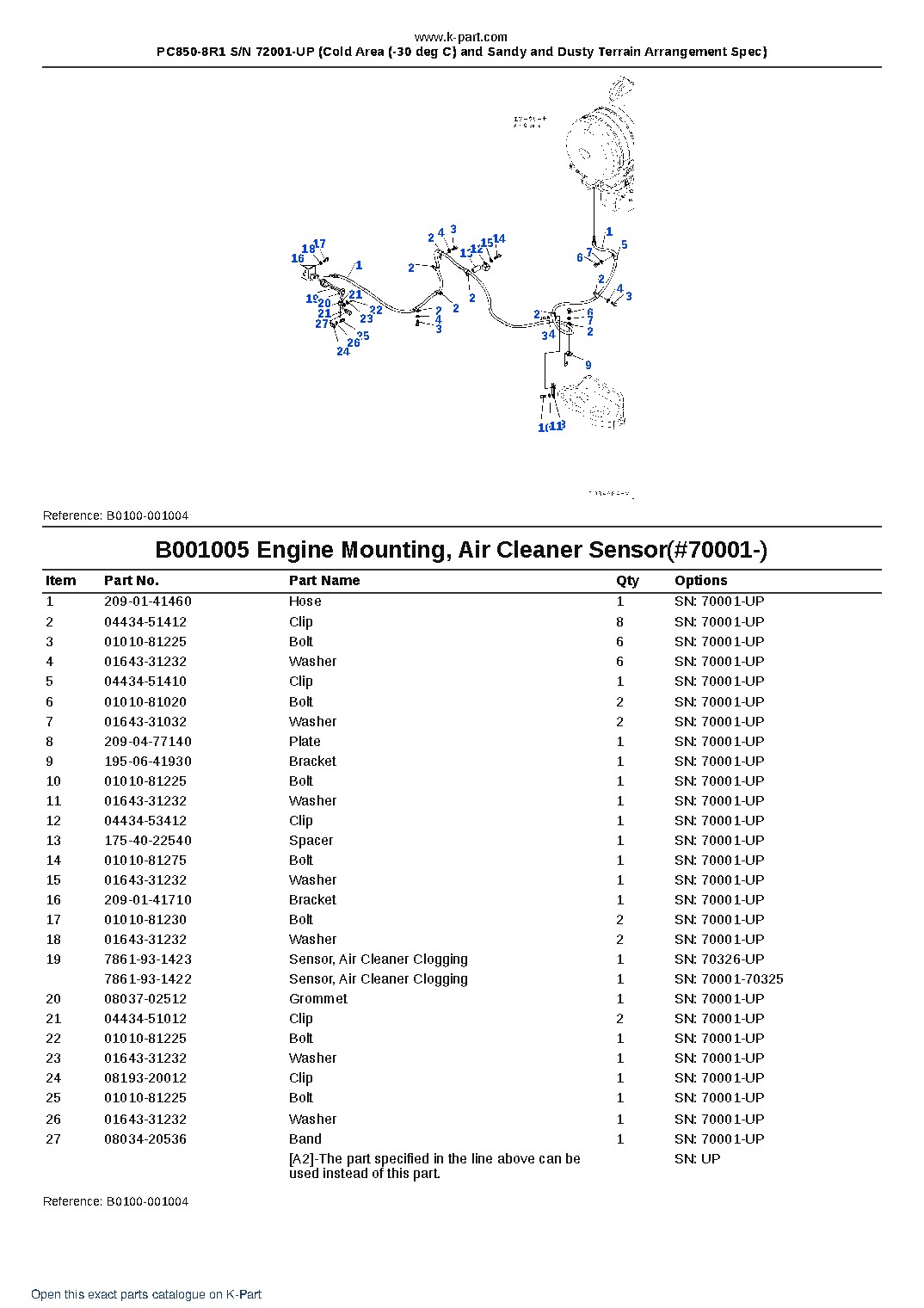 PC850-8R1 S/N 72001-UP (Cold Area (-30 deg C) and Sandy and Dusty Terrain Arrangement Spec) – sample page 7