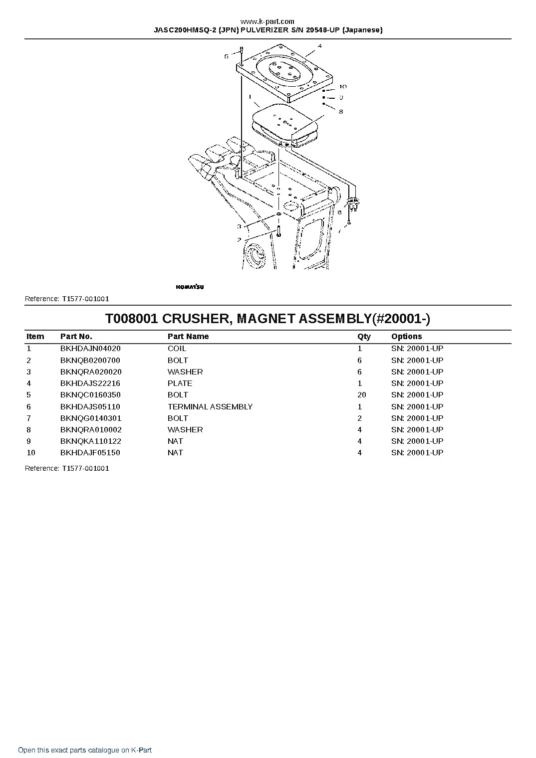 JASC200HMSQ-2 (JPN) PULVERIZER S/N 20548-UP (Japanese) – sample page 10 JASC200HMSQ-2 (JPN) PULVERIZER S/N 20548-UP (Japanese) – sample page 10