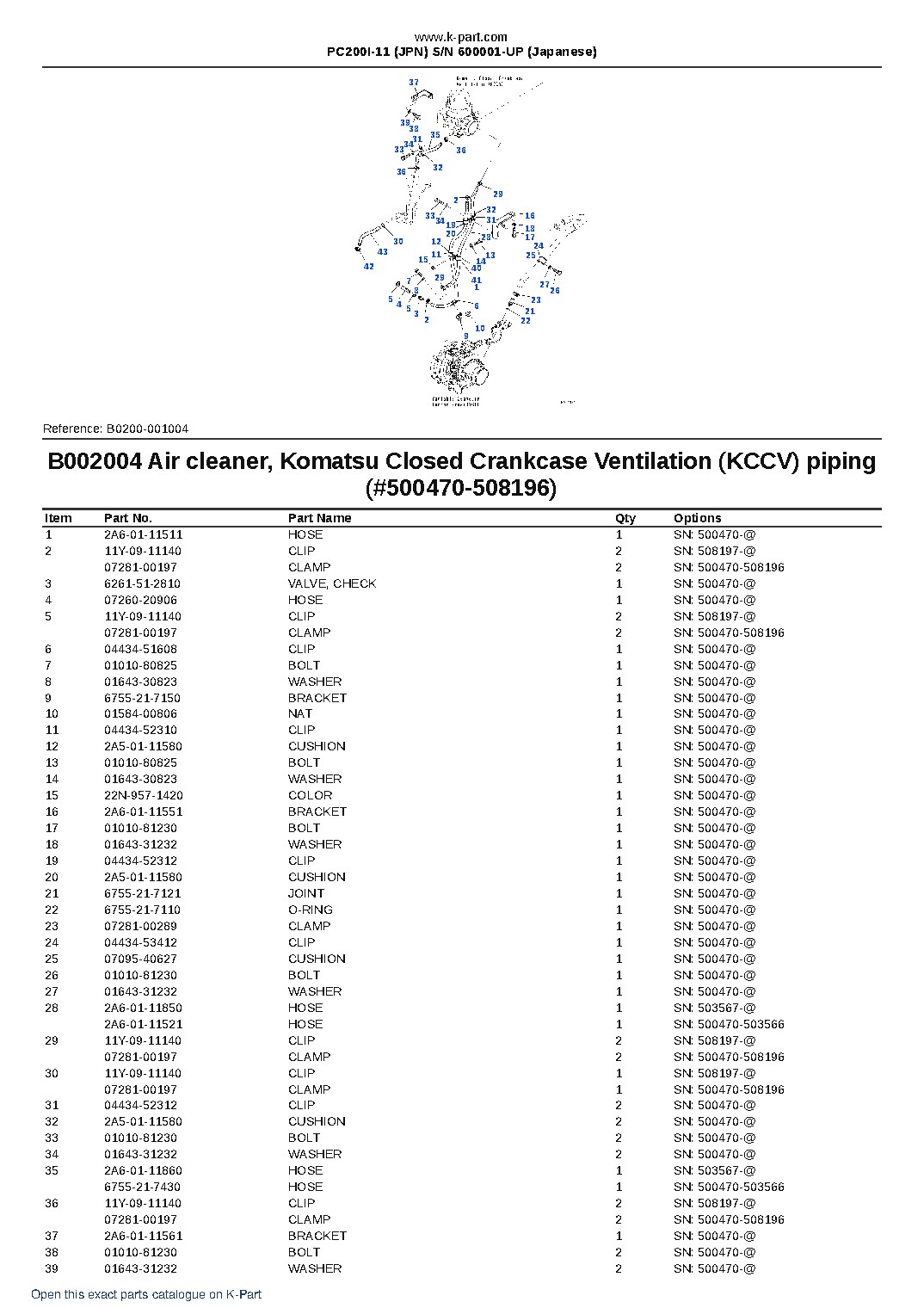 PC200I-11 (JPN)  S/N 600001-UP (Japanese) – sample page 6