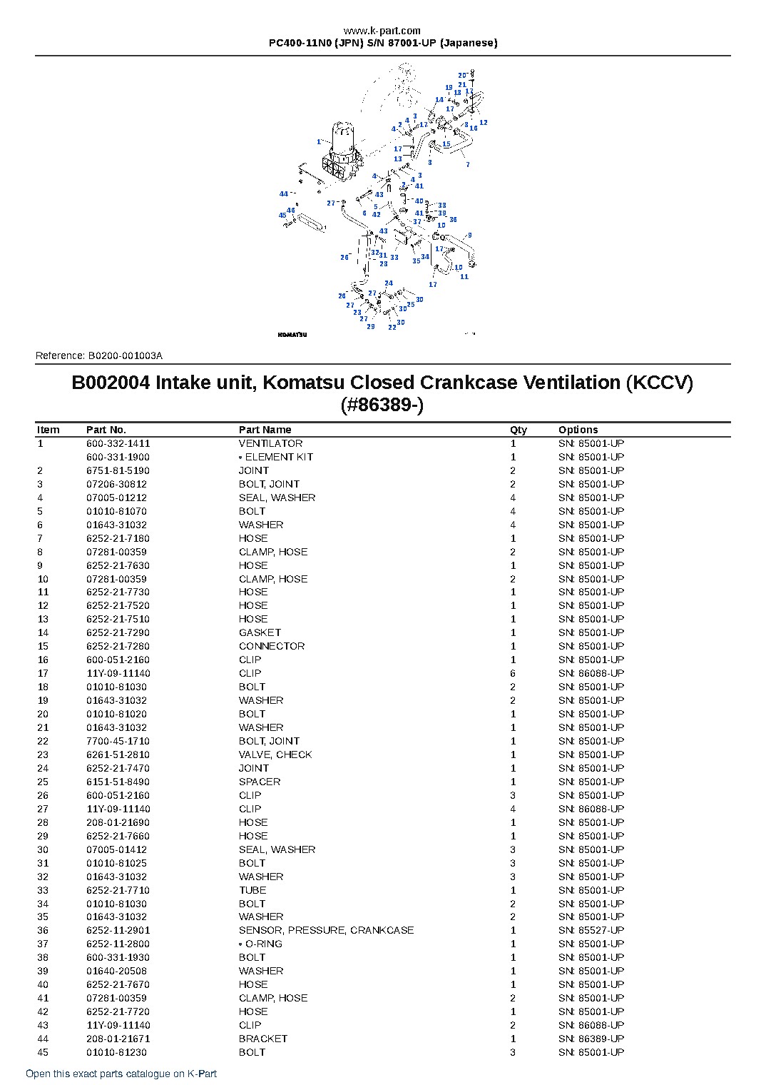 PC400-11N0 (JPN)  S/N 87001-UP (Japanese) – sample page 7