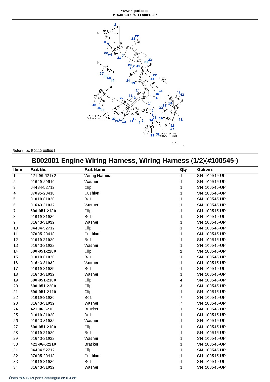 WA480-8 S/N 110001-UP – sample page 2 WA480-8 S/N 110001-UP – sample page 2