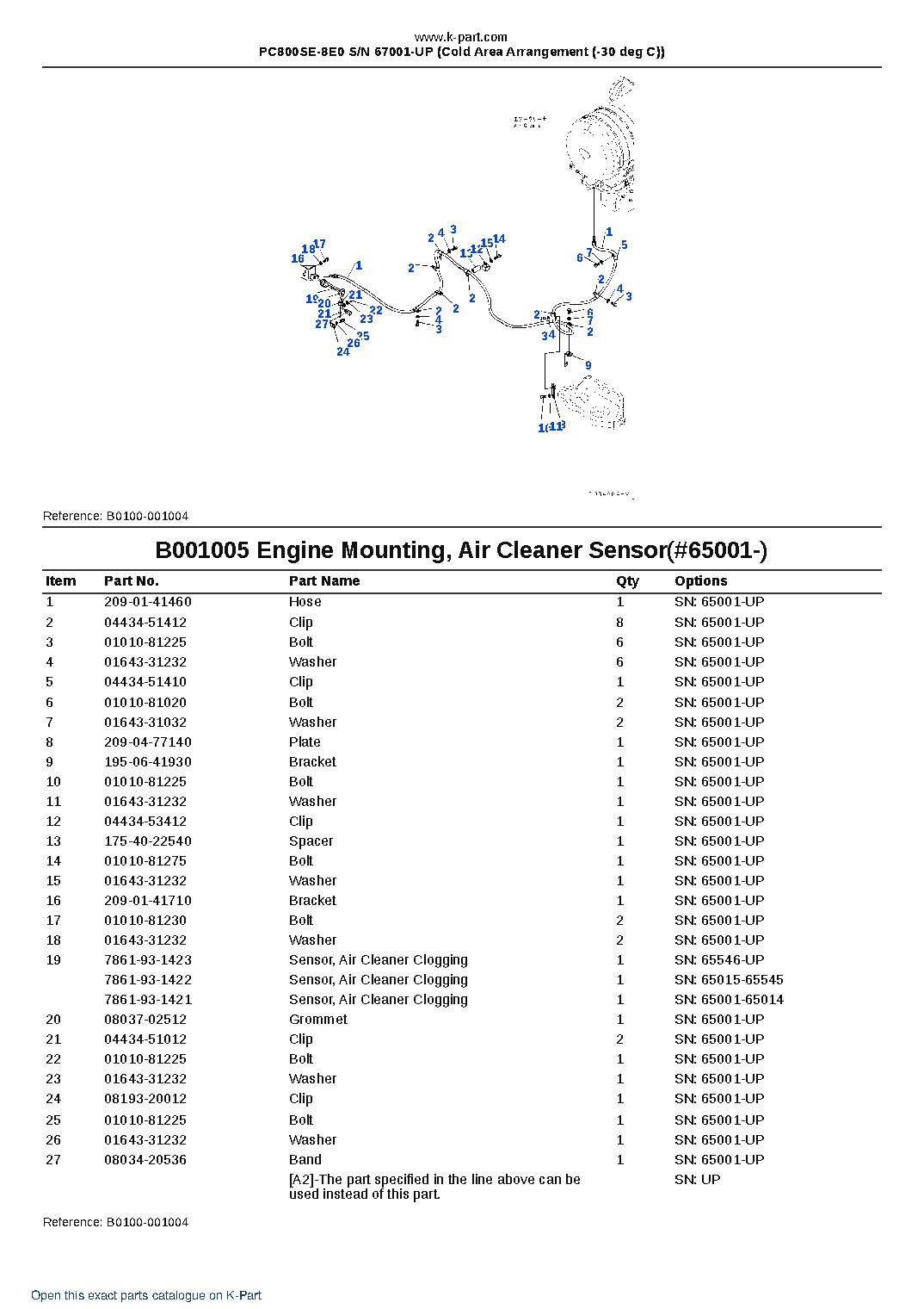 PC800SE-8E0 S/N 67001-UP (Cold Area Arrangement (-30 deg C)) – sample page 7