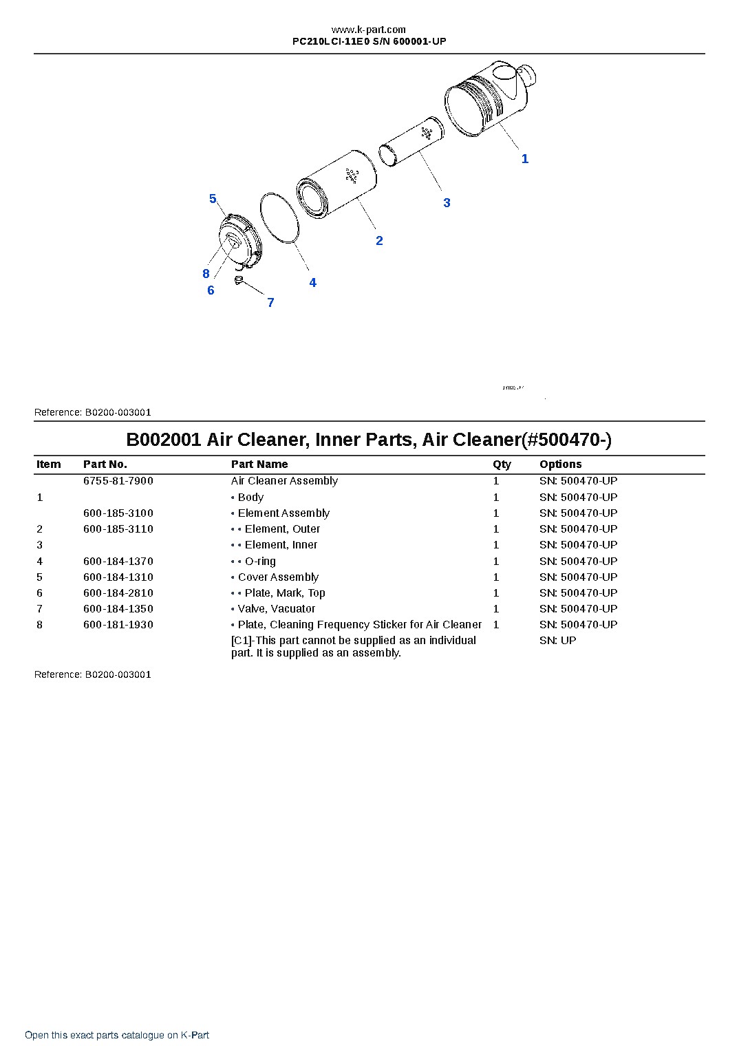 PC210LCI-11E0 S/N 600001-UP – sample page 2 PC210LCI-11E0 S/N 600001-UP – sample page 2