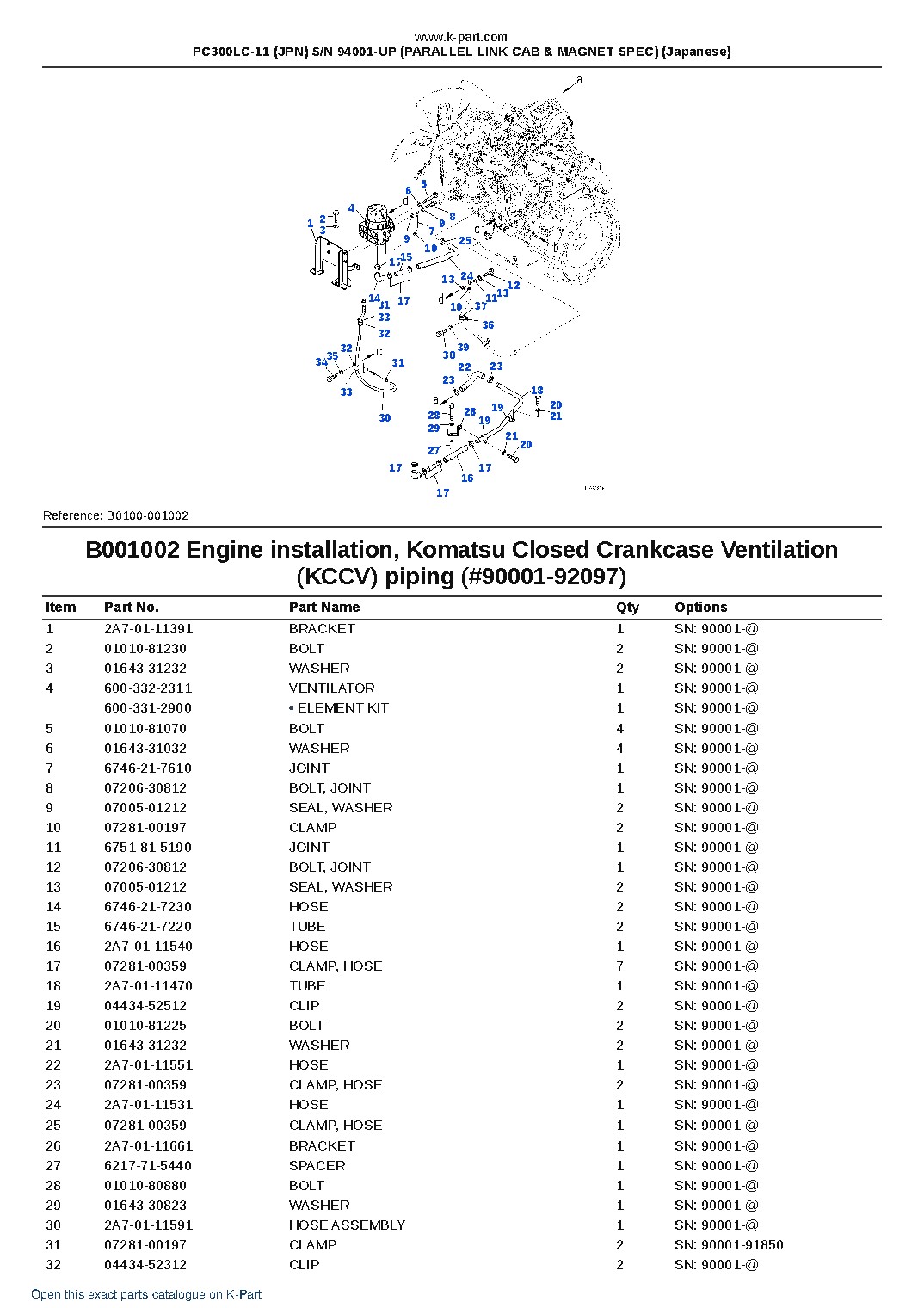 PC300LC-11 (JPN) S/N 94001-UP (PARALLEL LINK CAB & MAGNET SPEC) (Japanese) – sample page 3