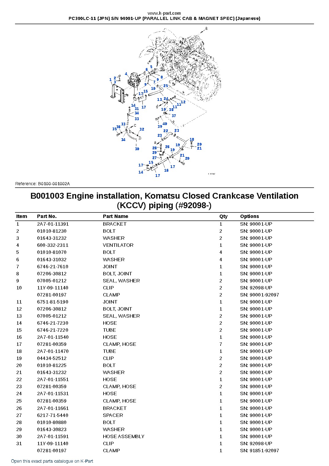 PC300LC-11 (JPN) S/N 94001-UP (PARALLEL LINK CAB & MAGNET SPEC) (Japanese) – sample page 5