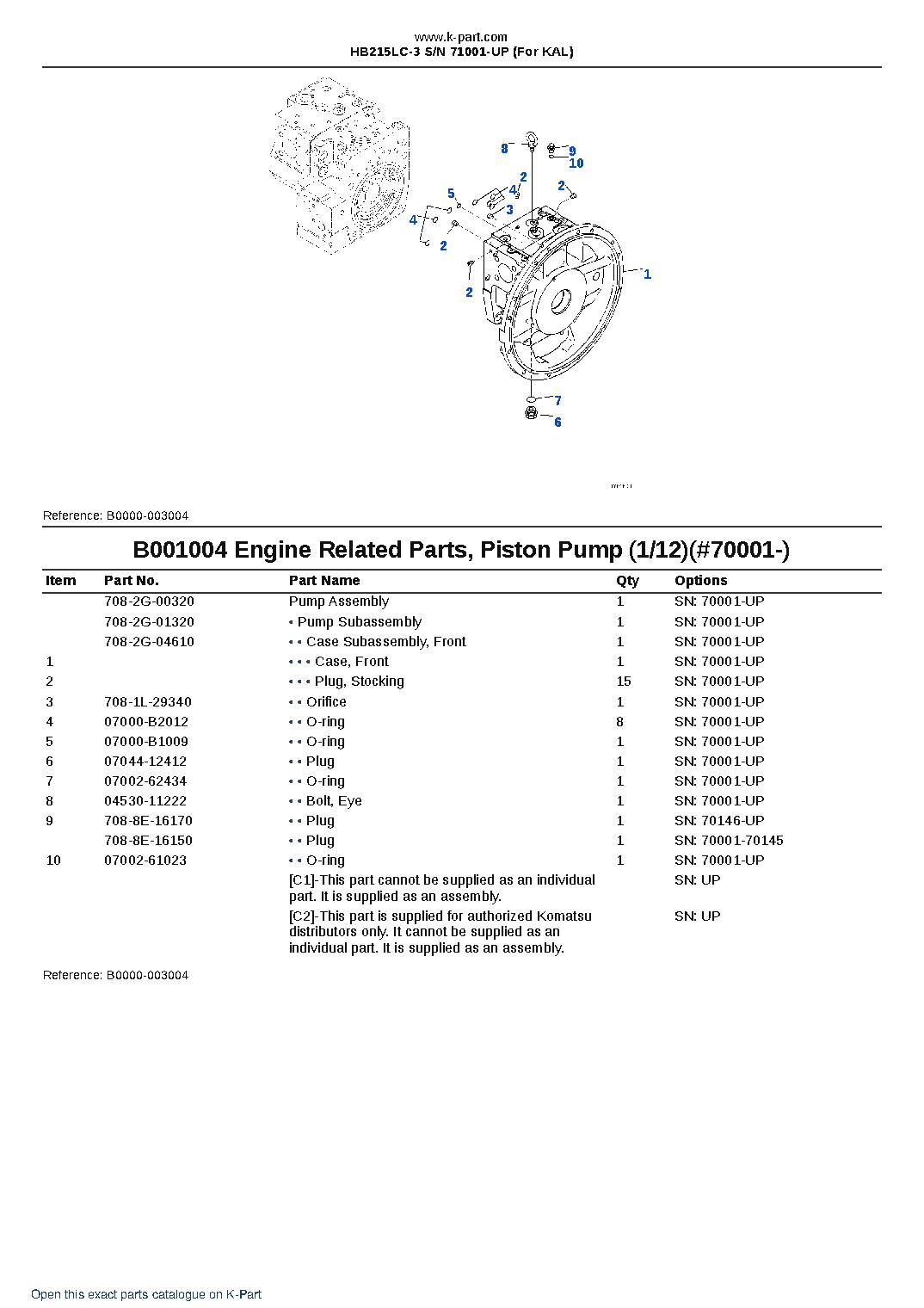 HB215LC-3 S/N 71001-UP (For KAL) – sample page 6 HB215LC-3 S/N 71001-UP (For KAL) – sample page 6
