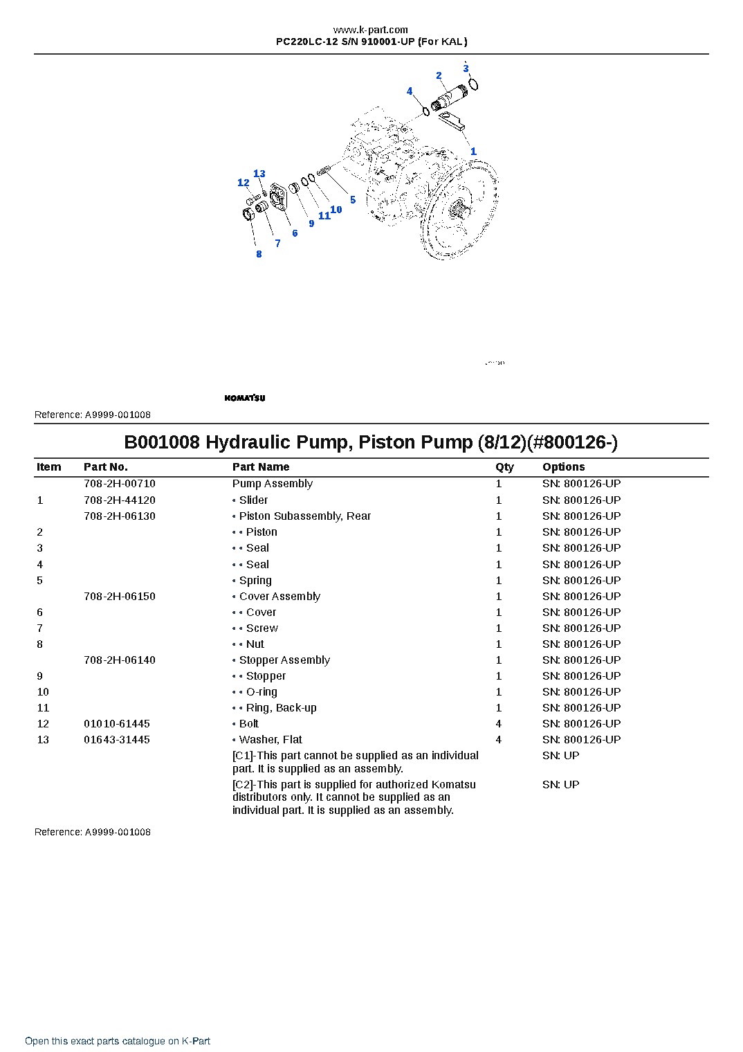 PC220LC-12 S/N 910001-UP (For KAL) – sample page 8 PC220LC-12 S/N 910001-UP (For KAL) – sample page 8