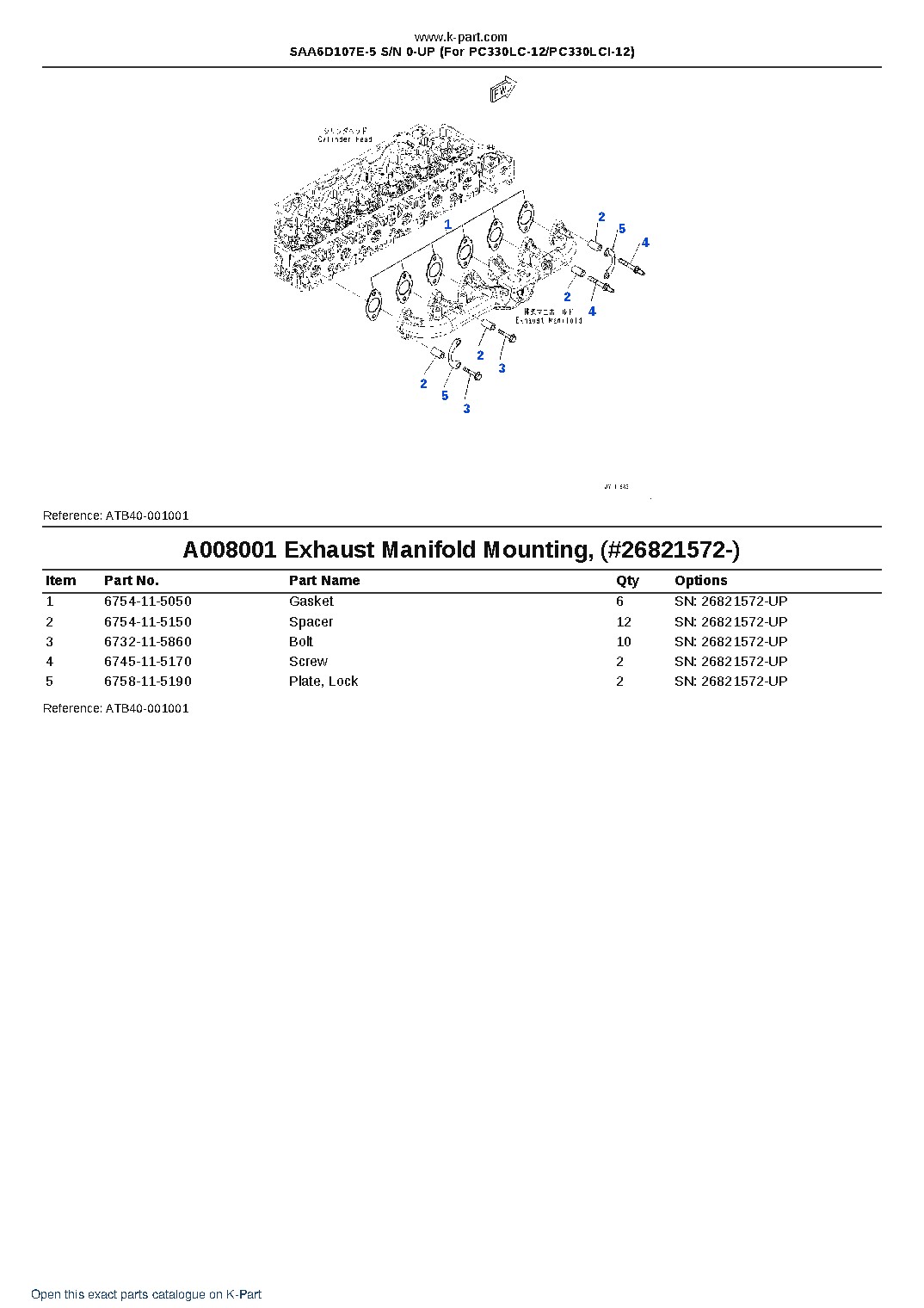 SAA6D107E-5 S/N 0-UP (For PC330LC-12/PC330LCI-12) – sample page 8 SAA6D107E-5 S/N 0-UP (For PC330LC-12/PC330LCI-12) – sample page 8