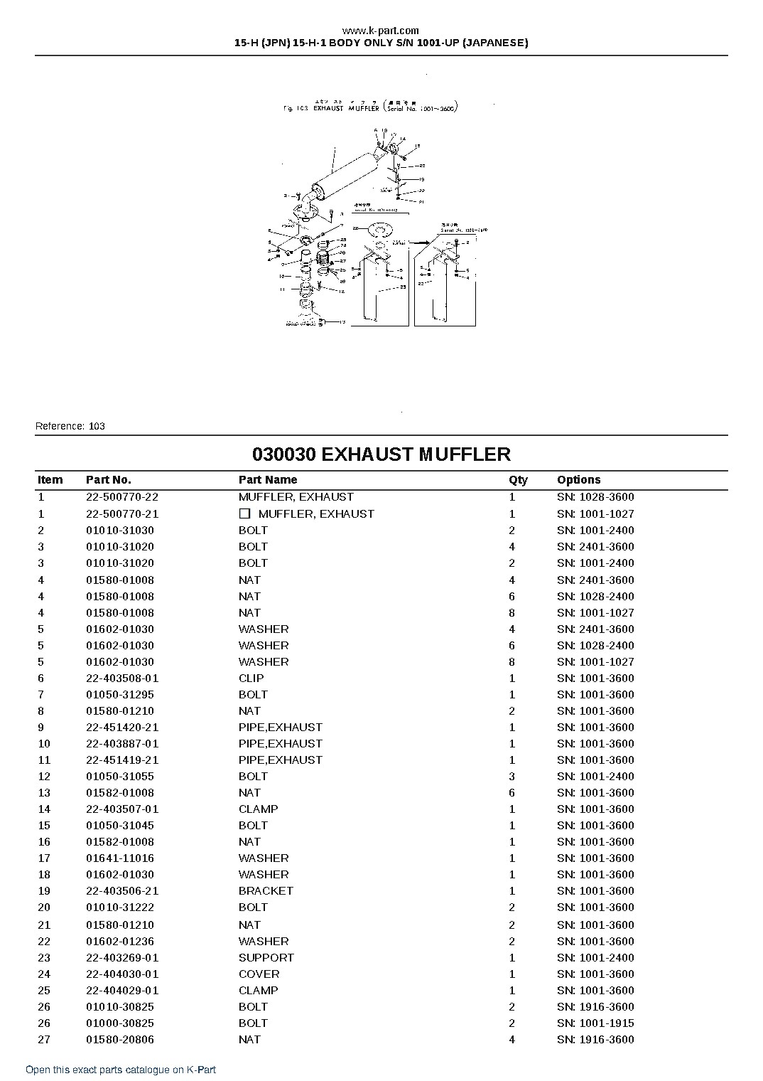 15-H (JPN) 15-H-1 BODY ONLY S/N 1001-UP (JAPANESE) – sample page 5