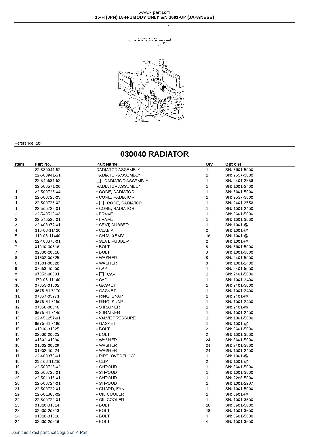 15-H (JPN) 15-H-1 BODY ONLY S/N 1001-UP (JAPANESE) – sample page 7