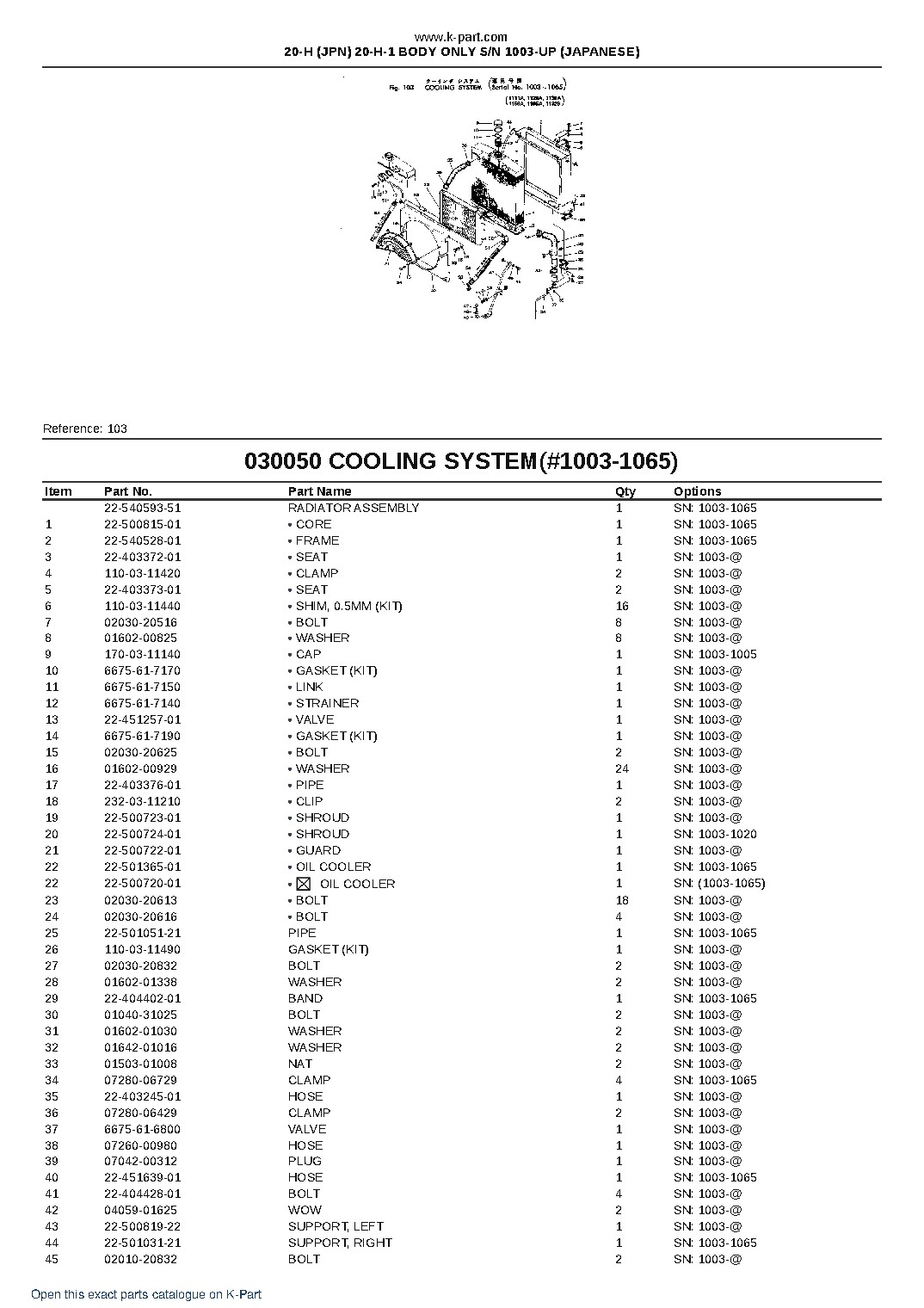 20-H (JPN) 20-H-1 BODY ONLY S/N 1003-UP (JAPANESE) – sample page 9