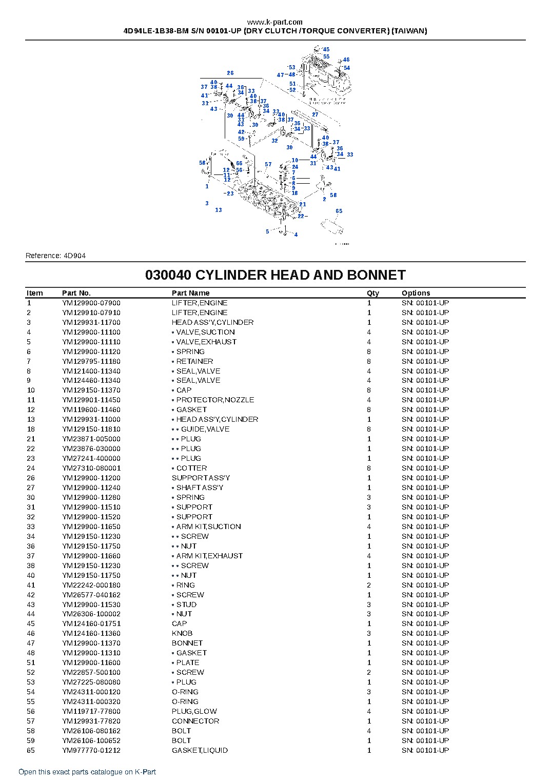 4D94LE-1B38-BM S/N 00101-UP (DRY CLUTCH /TORQUE CONVERTER) (TAIWAN) – sample page 4