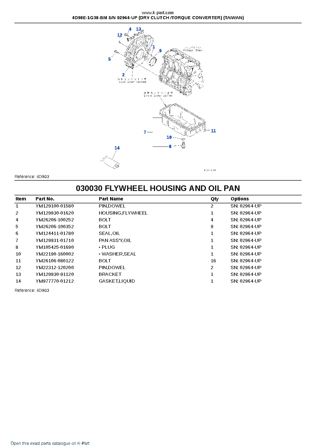 4D98E-1G38-BM S/N 02964-UP (DRY CLUTCH /TORQUE CONVERTER) (TAIWAN) – sample page 3 4D98E-1G38-BM S/N 02964-UP (DRY CLUTCH /TORQUE CONVERTER) (TAIWAN) – sample page 3
