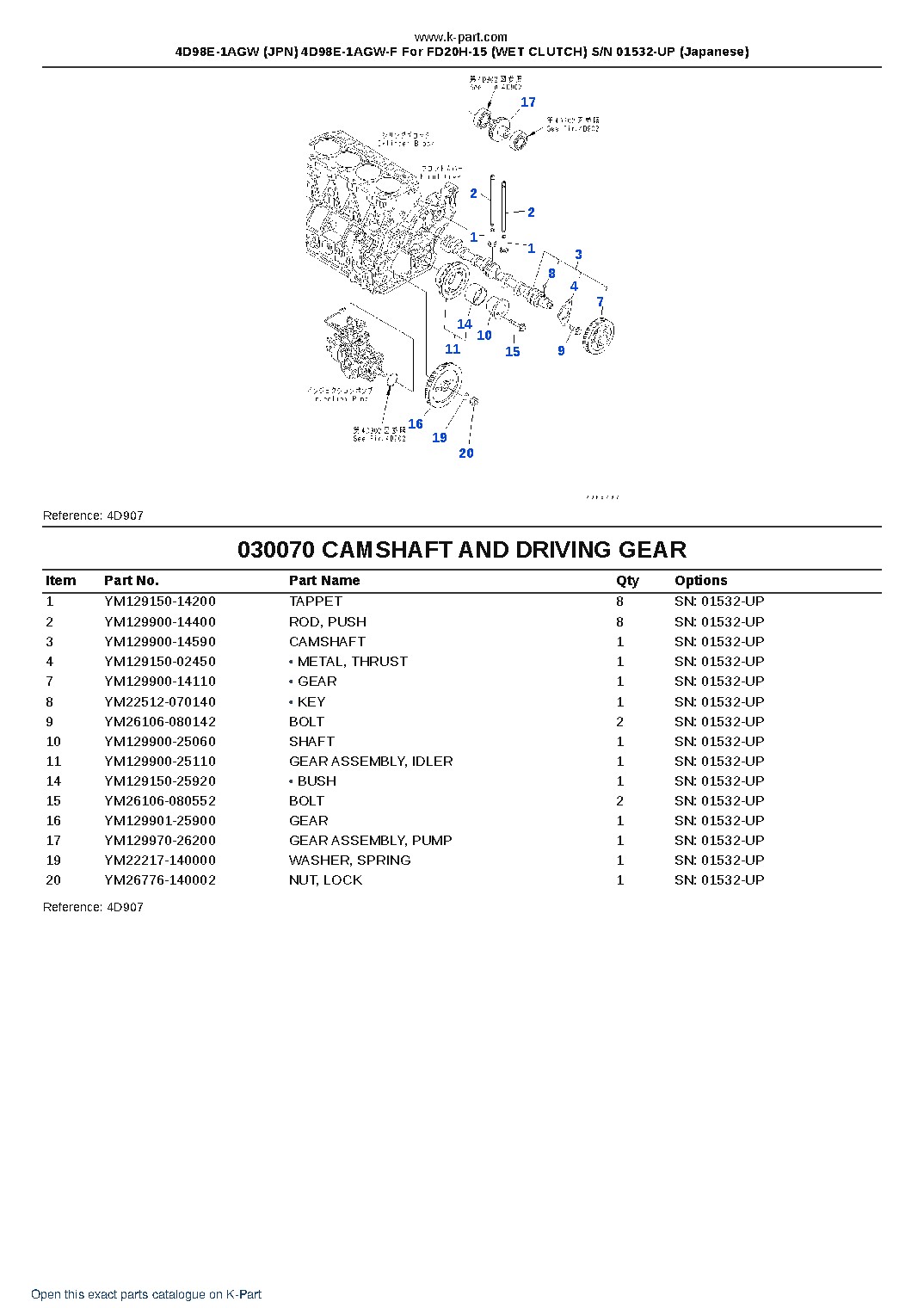 4D98E-1AGW (JPN) 4D98E-1AGW-F For FD20H-15 (WET CLUTCH) S/N 01532-UP (Japanese) – sample page 8