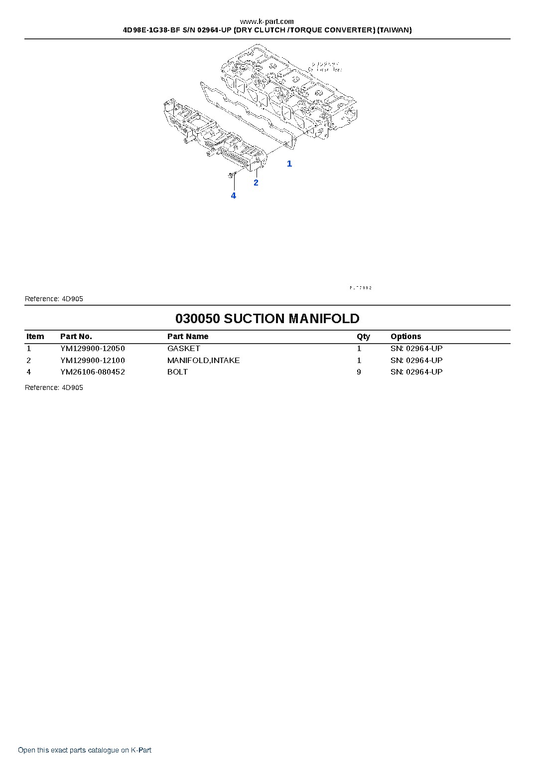 4D98E-1G38-BF S/N 02964-UP (DRY CLUTCH /TORQUE CONVERTER) (TAIWAN) – sample page 6 4D98E-1G38-BF S/N 02964-UP (DRY CLUTCH /TORQUE CONVERTER) (TAIWAN) – sample page 6