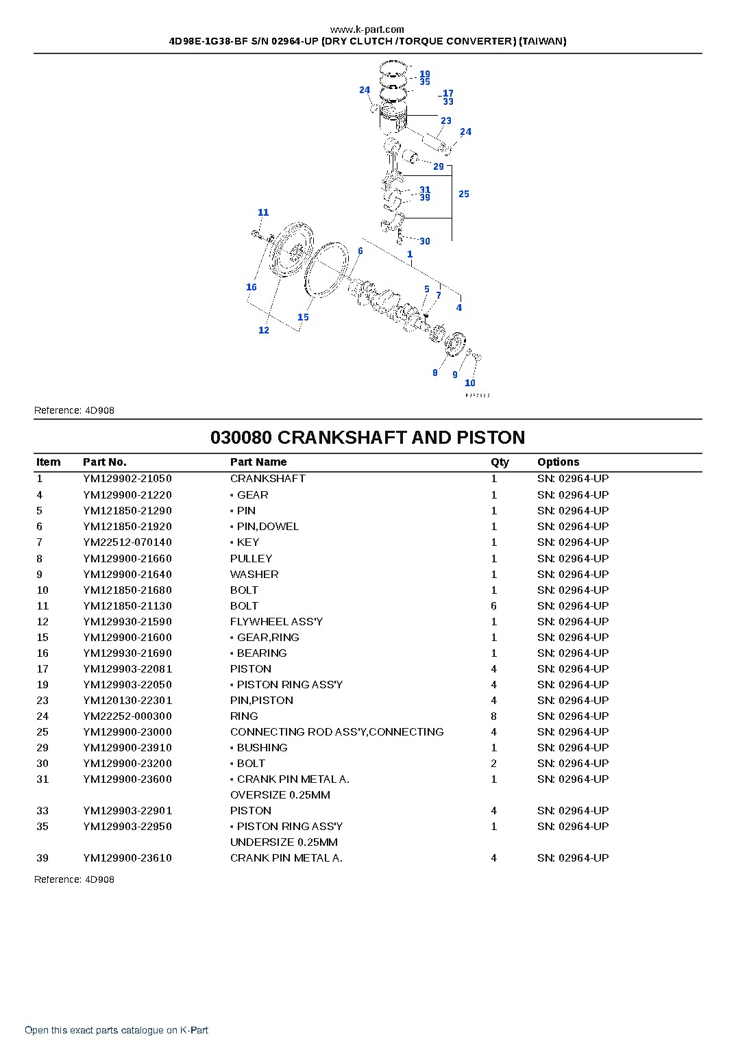 4D98E-1G38-BF S/N 02964-UP (DRY CLUTCH /TORQUE CONVERTER) (TAIWAN) – sample page 9 4D98E-1G38-BF S/N 02964-UP (DRY CLUTCH /TORQUE CONVERTER) (TAIWAN) – sample page 9