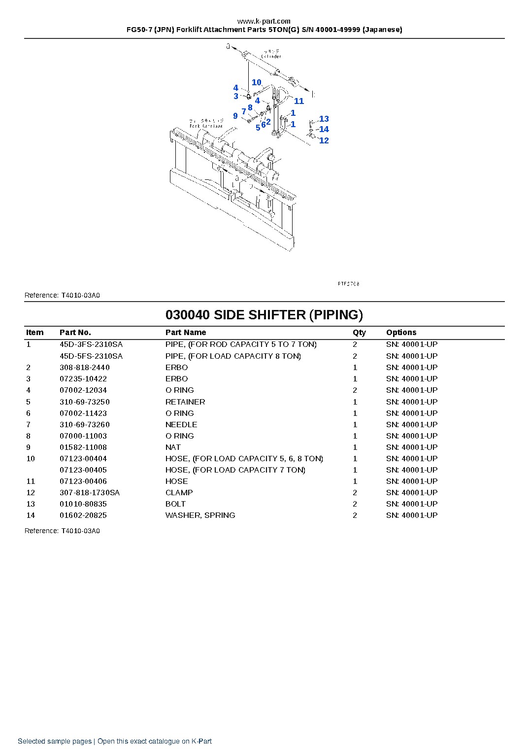 FG50-7 (JPN) Forklift Attachment Parts 5TON(G) S/N 40001-49999 (Japanese) – sample page 4