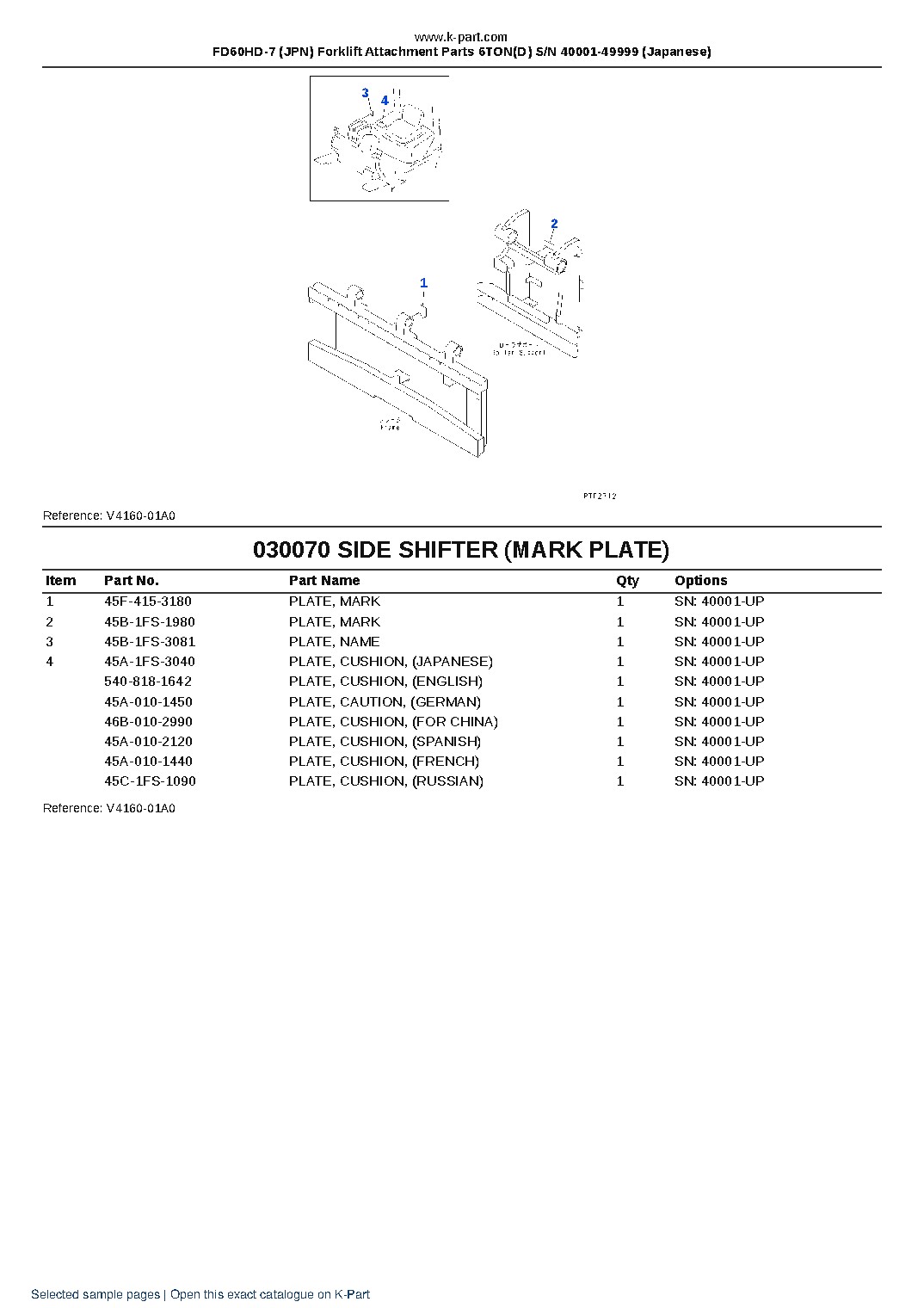 FD60HD-7 (JPN) Forklift Attachment Parts 6TON(D) S/N 40001-49999 (Japanese) – sample page 7