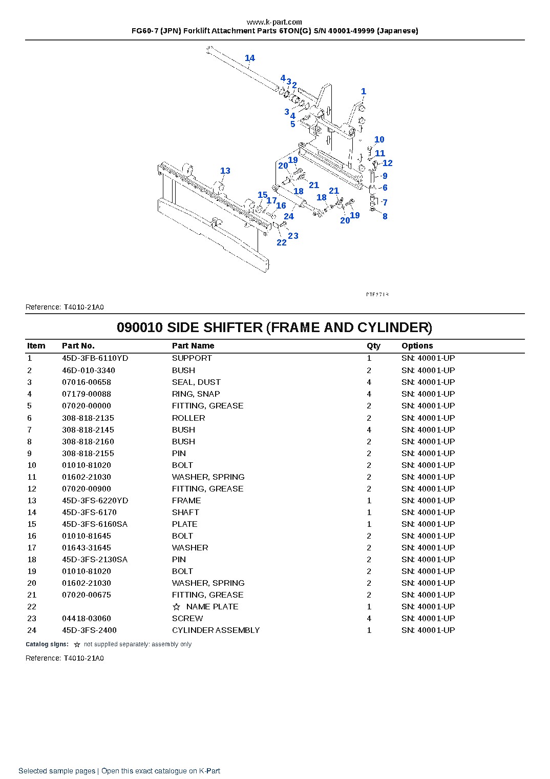 FG60-7 (JPN) Forklift Attachment Parts 6TON(G) S/N 40001-49999 (Japanese) – sample page 10
