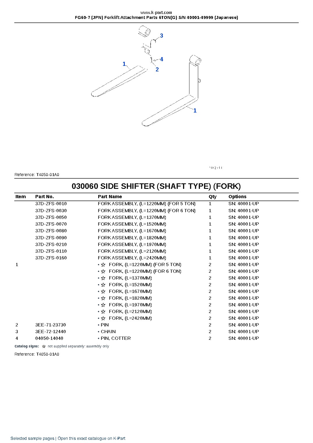 FG60-7 (JPN) Forklift Attachment Parts 6TON(G) S/N 40001-49999 (Japanese) – sample page 6