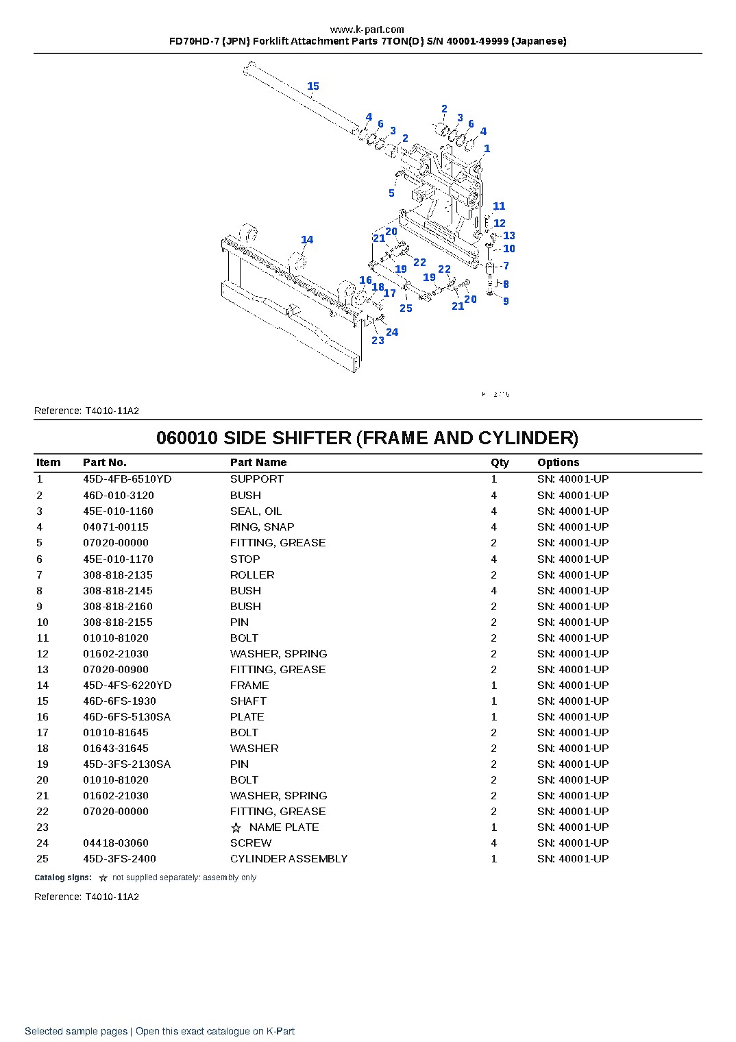 FD70HD-7 (JPN) Forklift Attachment Parts 7TON(D) S/N 40001-49999 (Japanese) – sample page 8 FD70HD-7 (JPN) Forklift Attachment Parts 7TON(D) S/N 40001-49999 (Japanese) – sample page 8