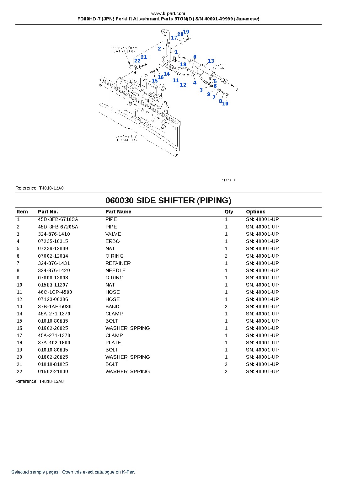 FD80HD-7 (JPN) Forklift Attachment Parts 8TON(D) S/N 40001-49999 (Japanese) – sample page 9 FD80HD-7 (JPN) Forklift Attachment Parts 8TON(D) S/N 40001-49999 (Japanese) – sample page 9