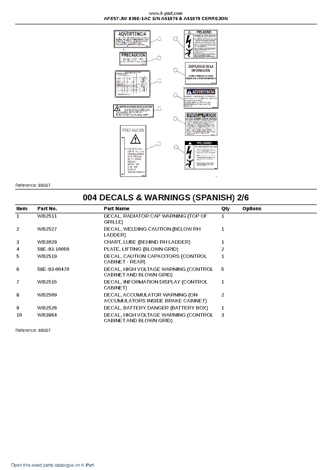 AFE57-JW 830E-1AC S/N A41076 & A41079 CERREJON – sample page 2 AFE57-JW 830E-1AC S/N A41076 & A41079 CERREJON – sample page 2