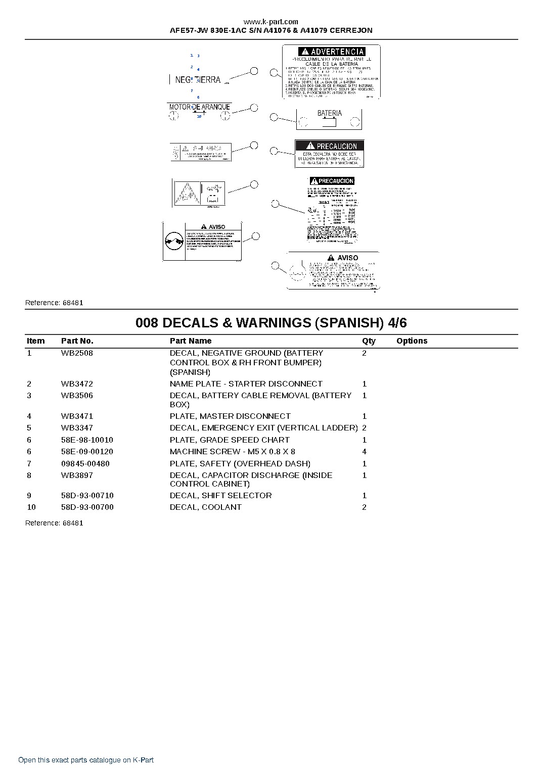 AFE57-JW 830E-1AC S/N A41076 & A41079 CERREJON – sample page 4 AFE57-JW 830E-1AC S/N A41076 & A41079 CERREJON – sample page 4
