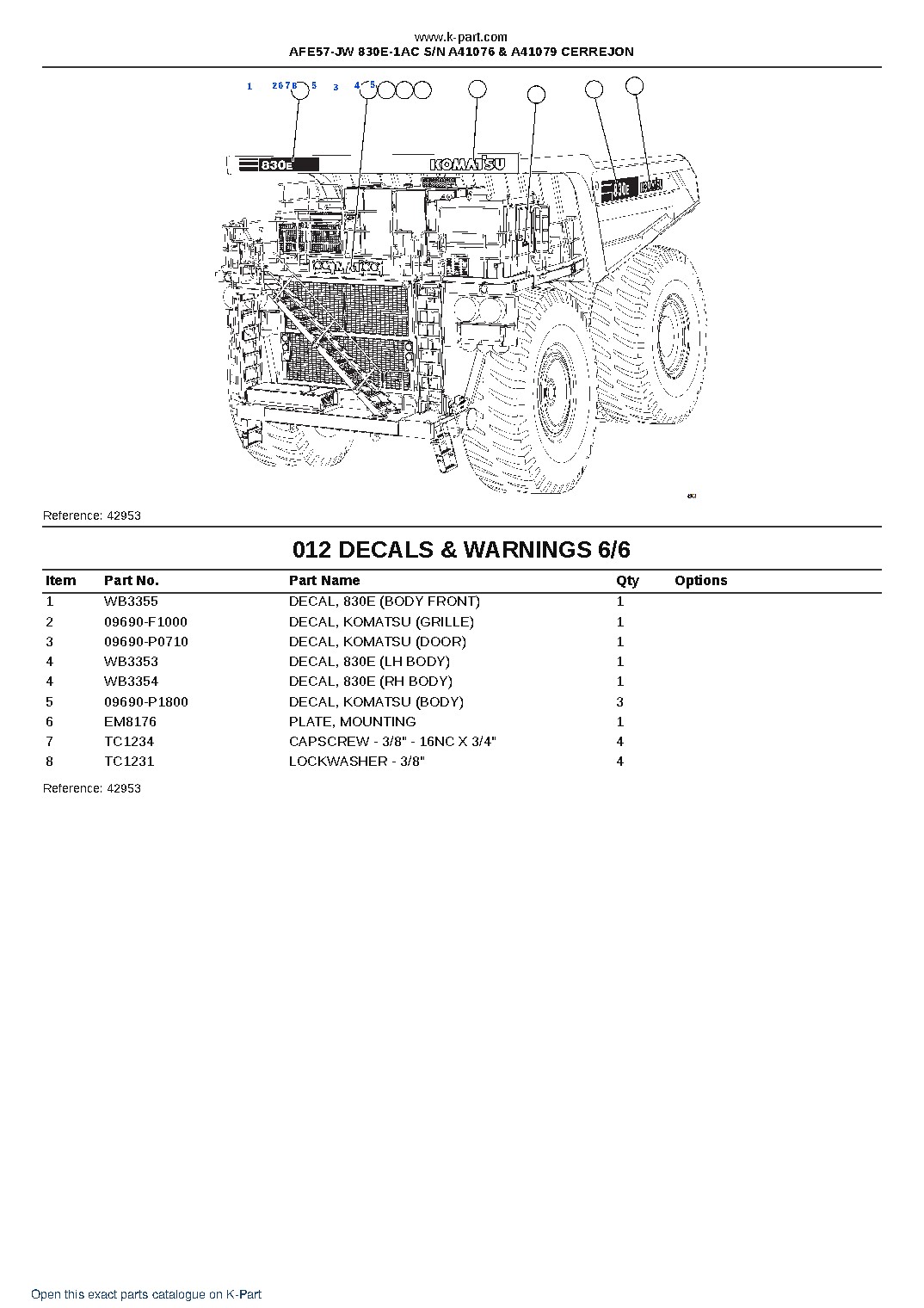 AFE57-JW 830E-1AC S/N A41076 & A41079 CERREJON – sample page 6 AFE57-JW 830E-1AC S/N A41076 & A41079 CERREJON – sample page 6