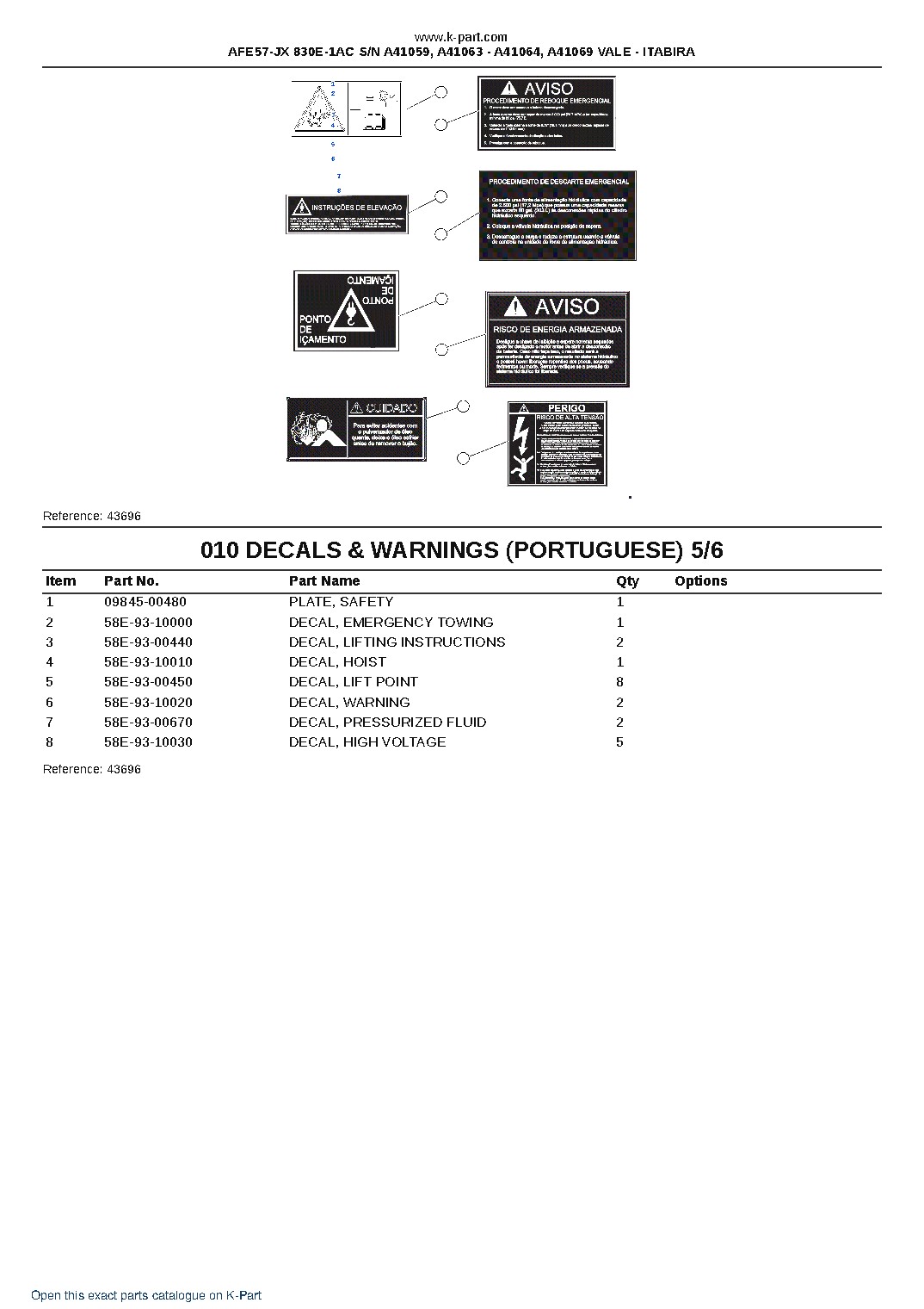 AFE57-JX 830E-1AC S/N A41059, A41063 – A41064, A41069  VALE – ITABIRA – sample page 5