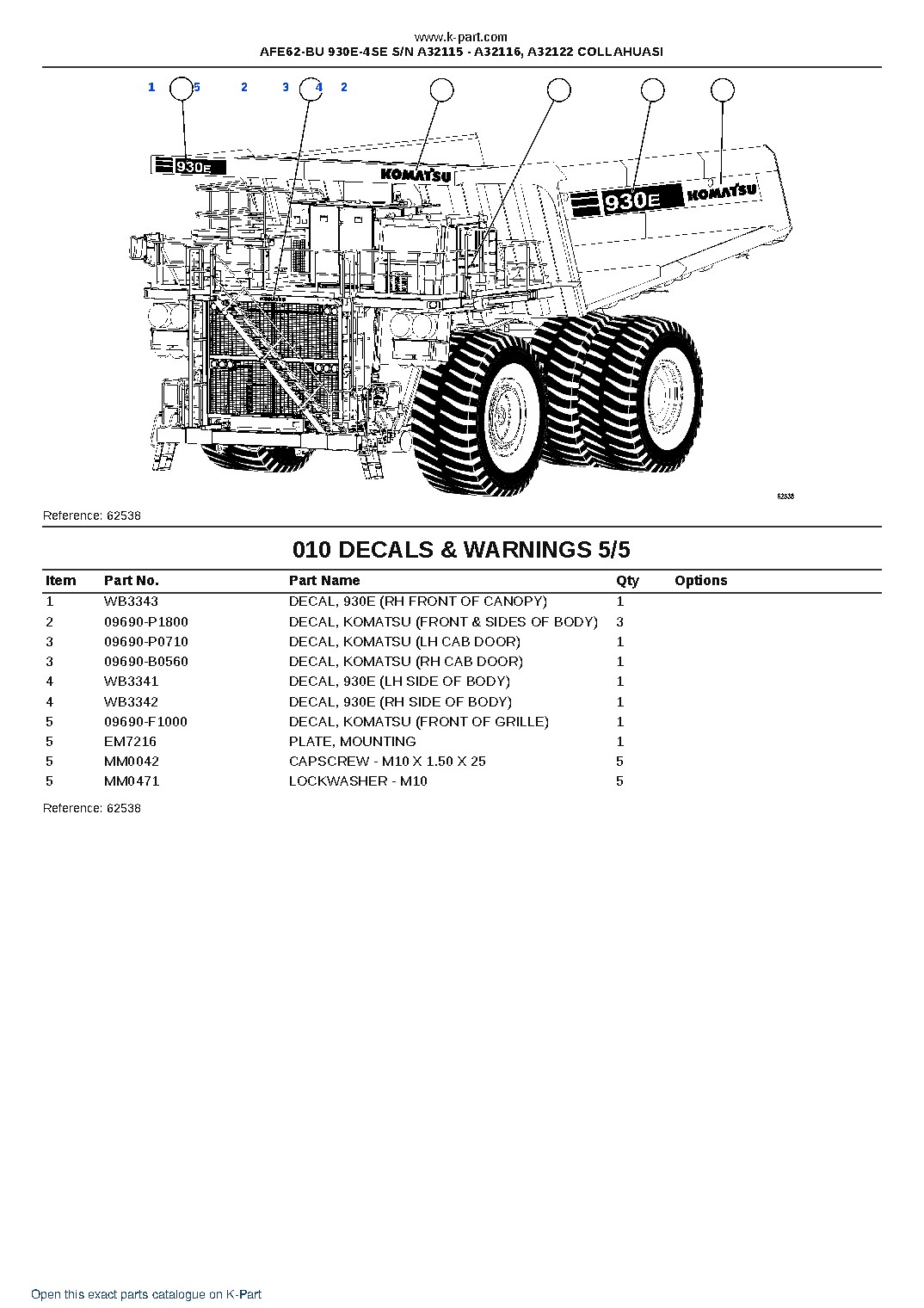 AFE62-BU 930E-4SE S/N A32115 – A32116, A32122  COLLAHUASI – sample page 5