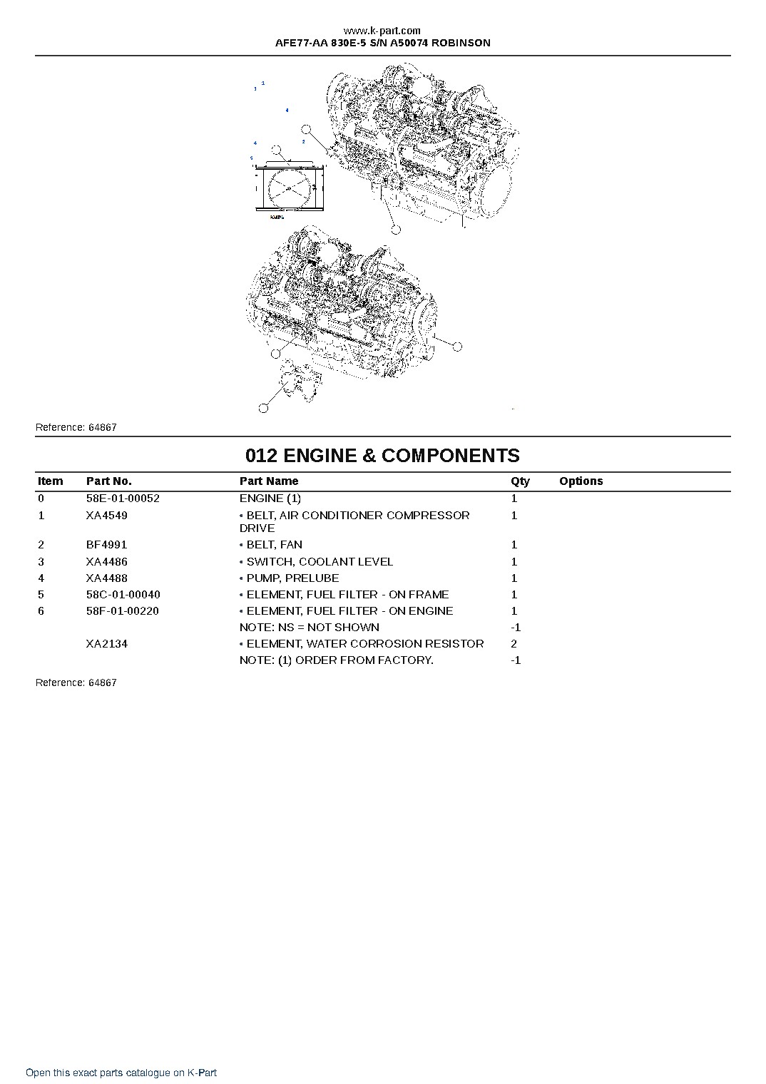 AFE77-AA 830E-5 S/N A50074  ROBINSON – sample page 8